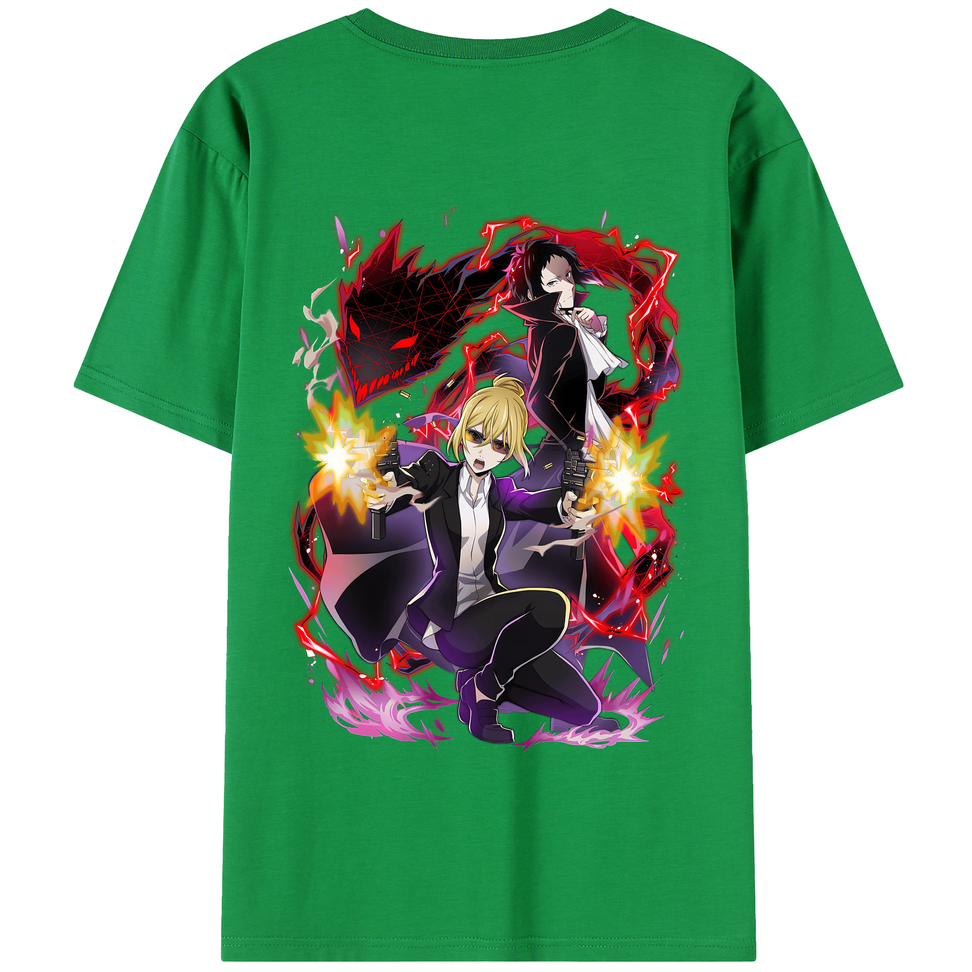 （画像用） 文豪ストレイドッグス Bungo Stray Dogs 綿100％半袖Tシャツ（背面プリント）