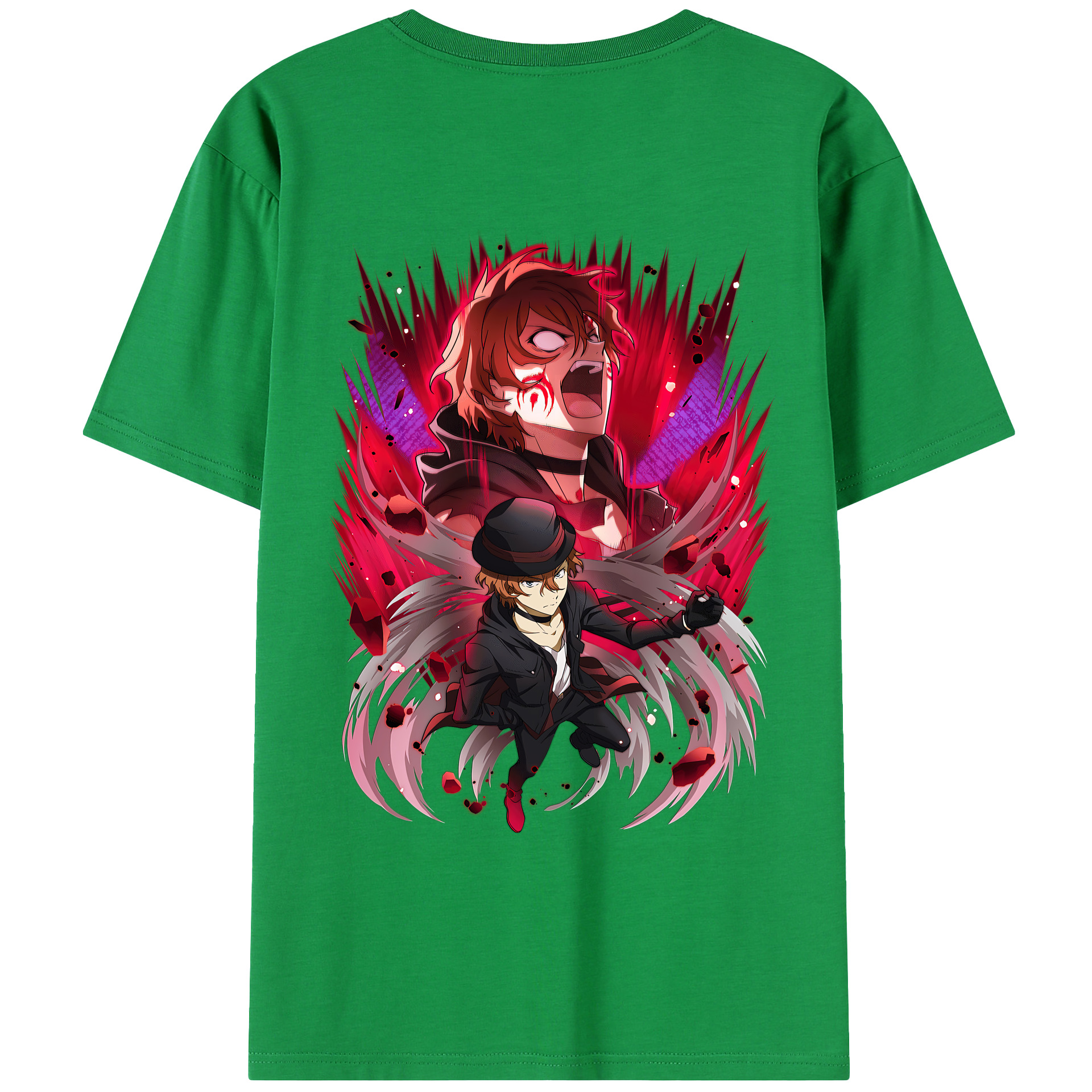 （画像用） 文豪ストレイドッグス Bungo Stray Dogs 綿100％半袖Tシャツ（背面プリント）