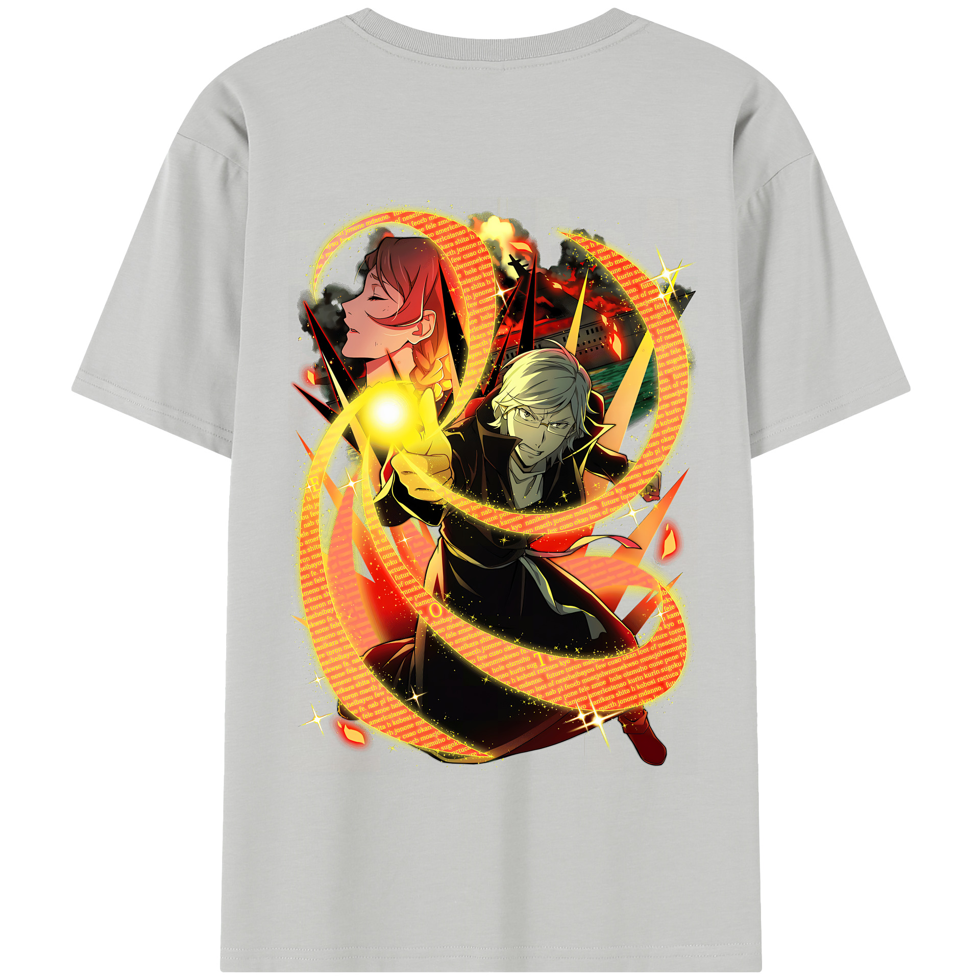 （画像用） 文豪ストレイドッグス Bungo Stray Dogs 綿100％半袖Tシャツ（背面プリント）