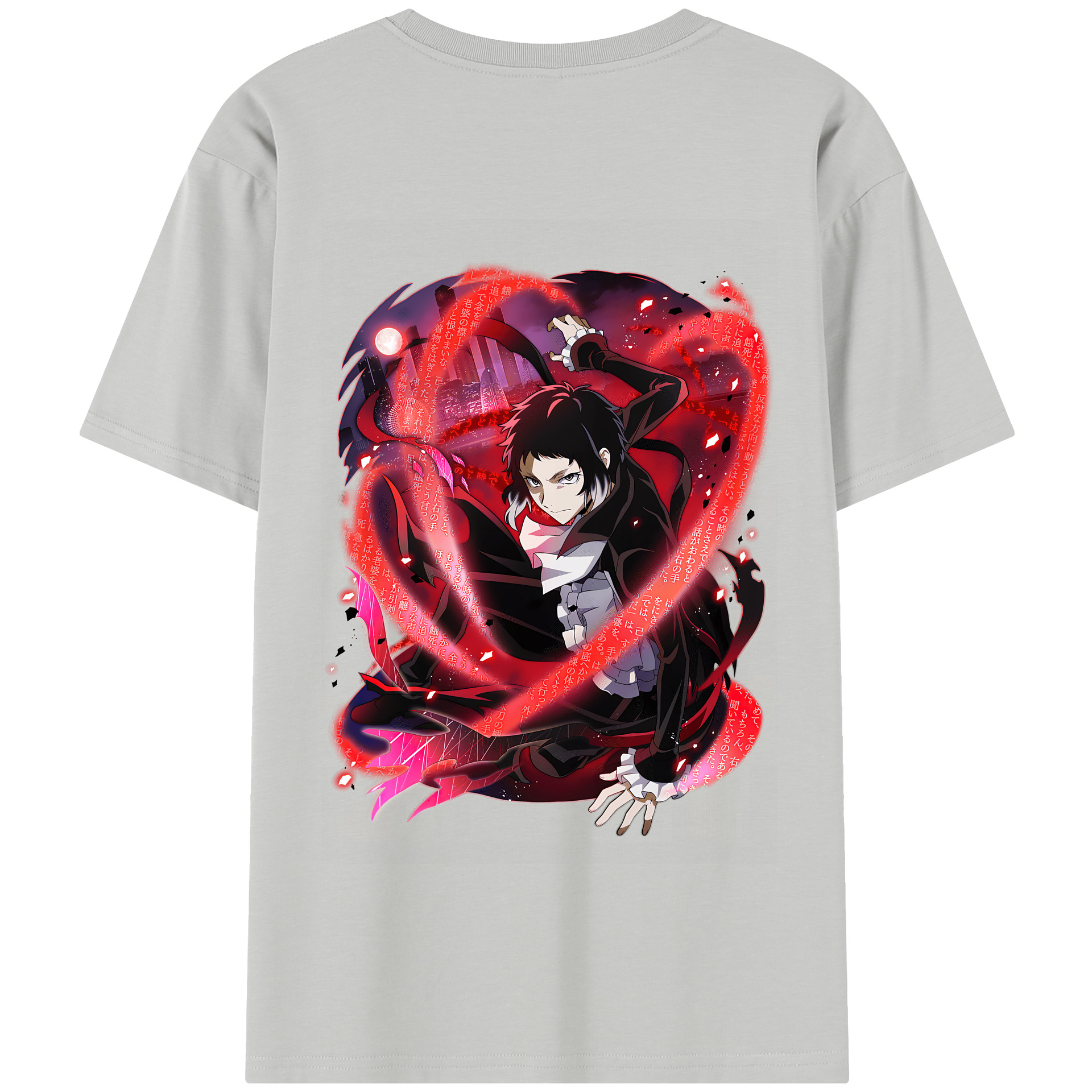 （画像用） 文豪ストレイドッグス Bungo Stray Dogs 綿100％半袖Tシャツ（背面プリント）
