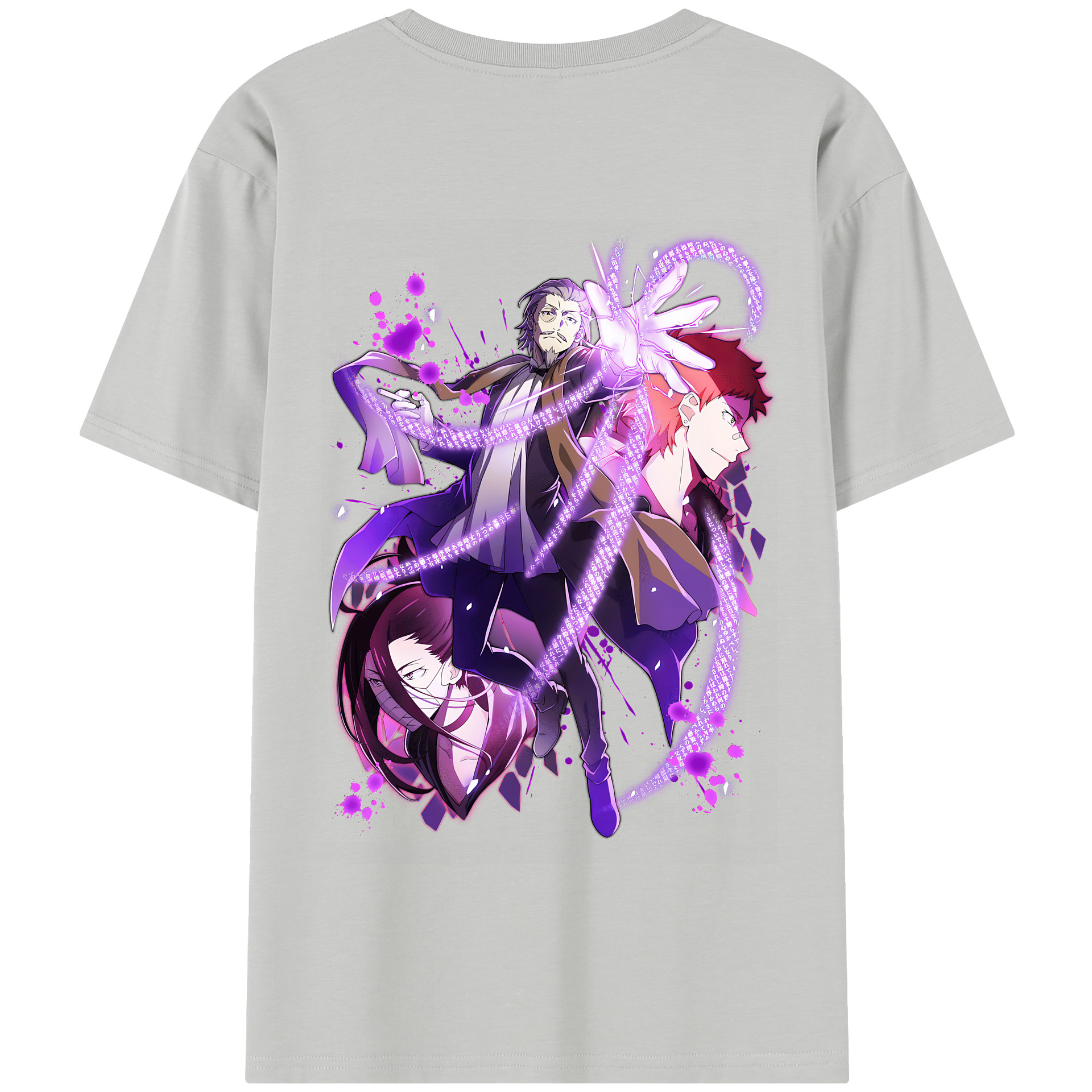 （画像用） 文豪ストレイドッグス Bungo Stray Dogs 綿100％半袖Tシャツ（背面プリント）
