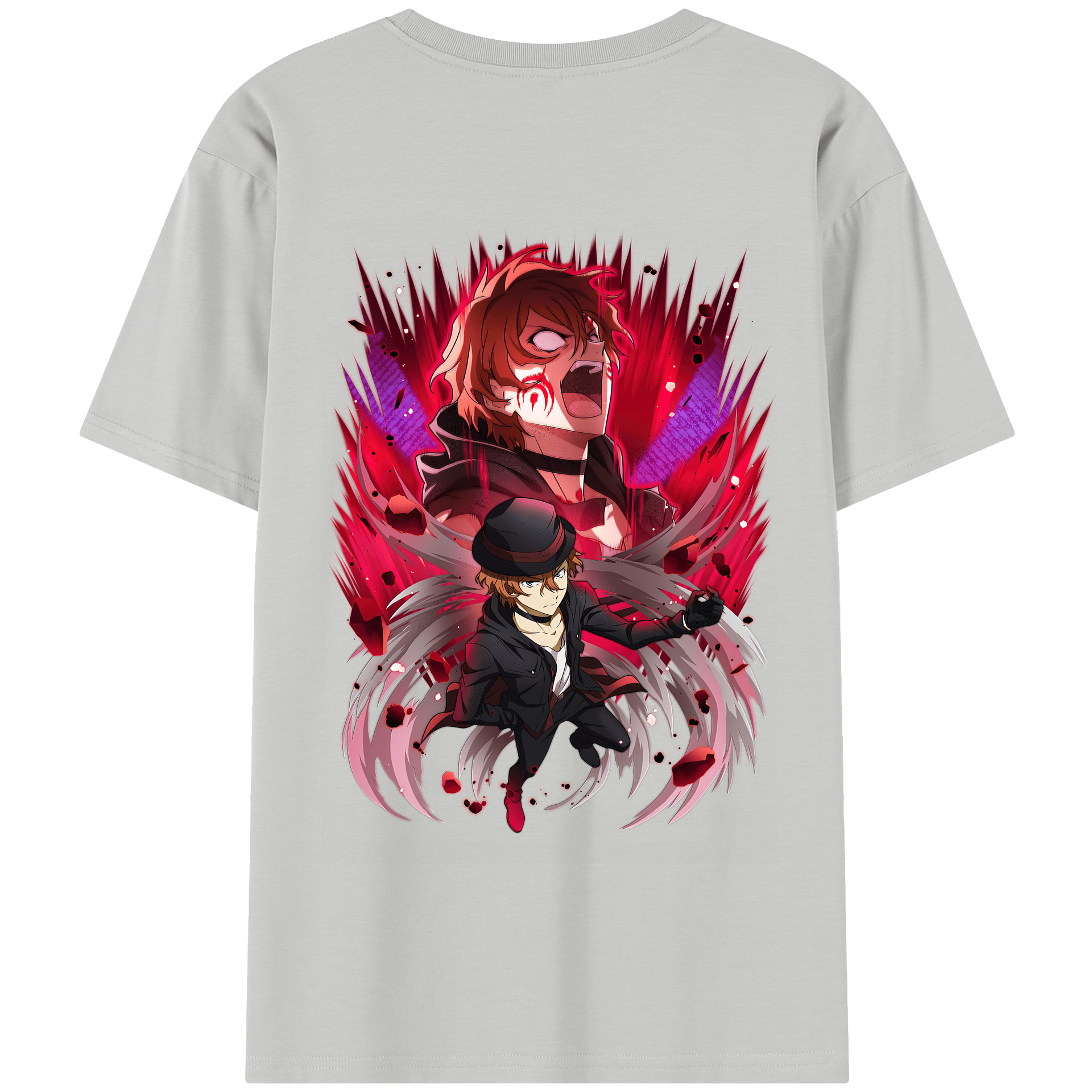 （画像用） 文豪ストレイドッグス Bungo Stray Dogs 綿100％半袖Tシャツ（背面プリント）