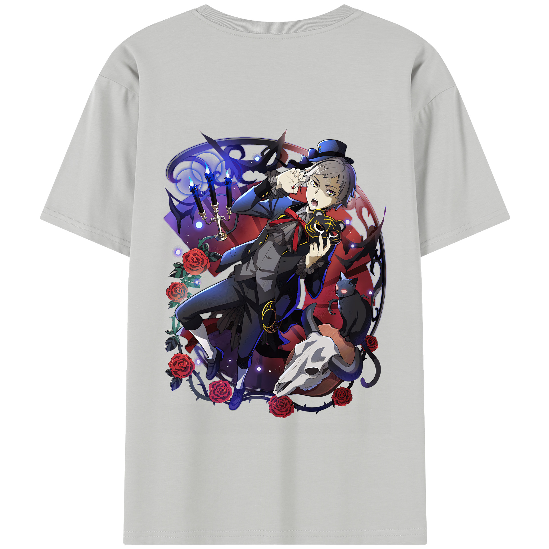 （画像用） 文豪ストレイドッグス Bungo Stray Dogs 綿100％半袖Tシャツ（背面プリント）