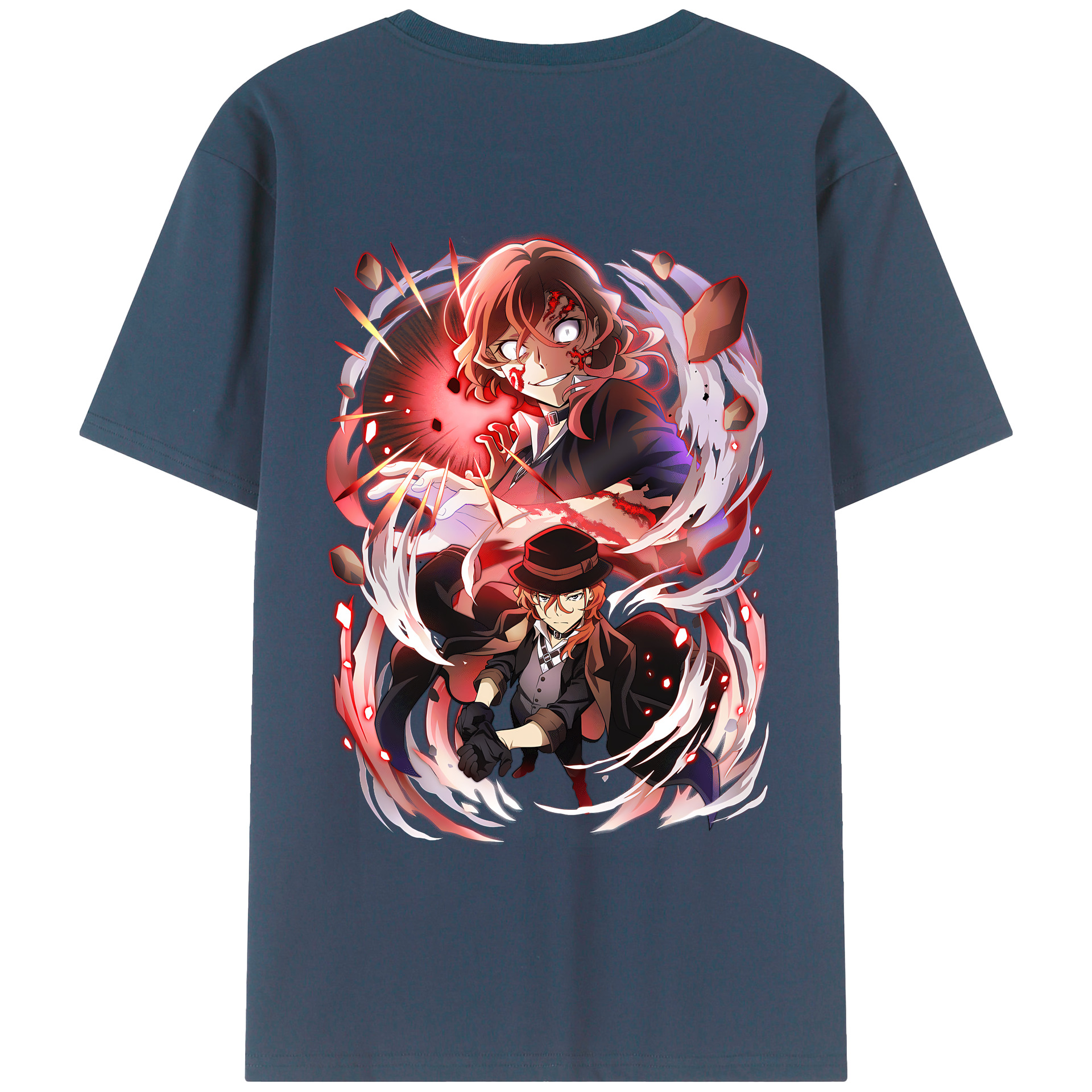 （画像用） 文豪ストレイドッグス Bungo Stray Dogs 綿100％半袖Tシャツ（背面プリント）