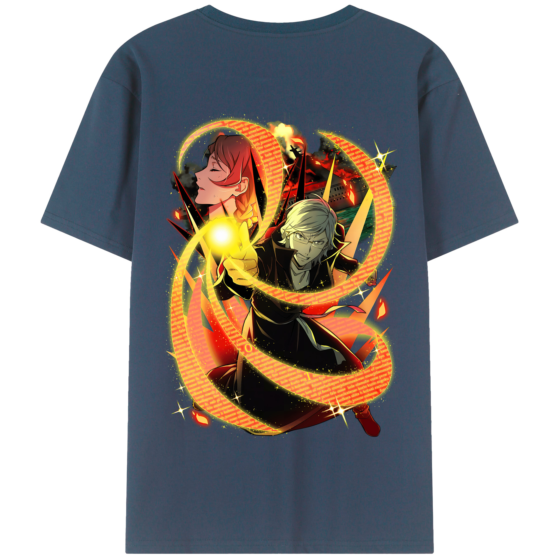 （画像用） 文豪ストレイドッグス Bungo Stray Dogs 綿100％半袖Tシャツ（背面プリント）