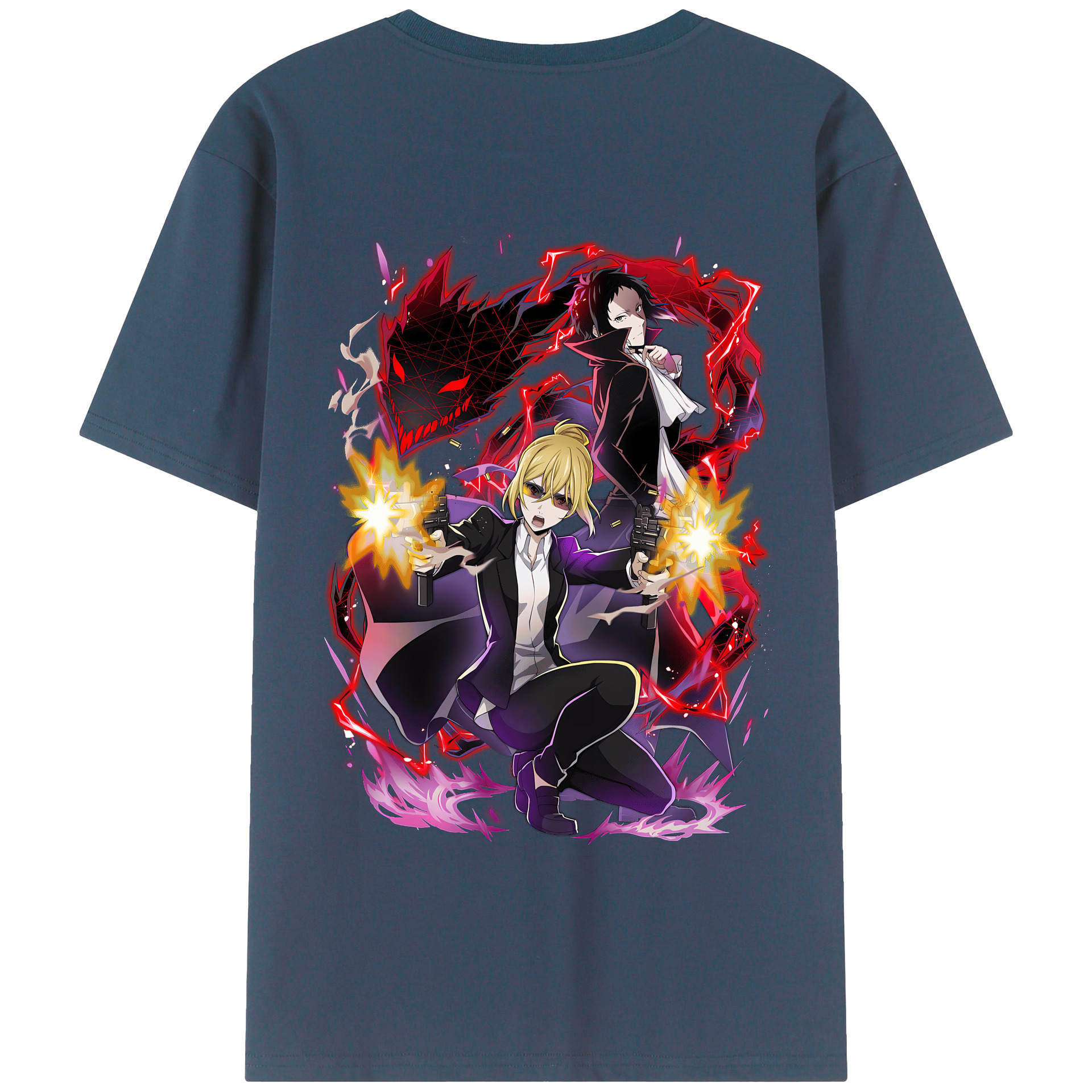 （画像用） 文豪ストレイドッグス Bungo Stray Dogs 綿100％半袖Tシャツ（背面プリント）