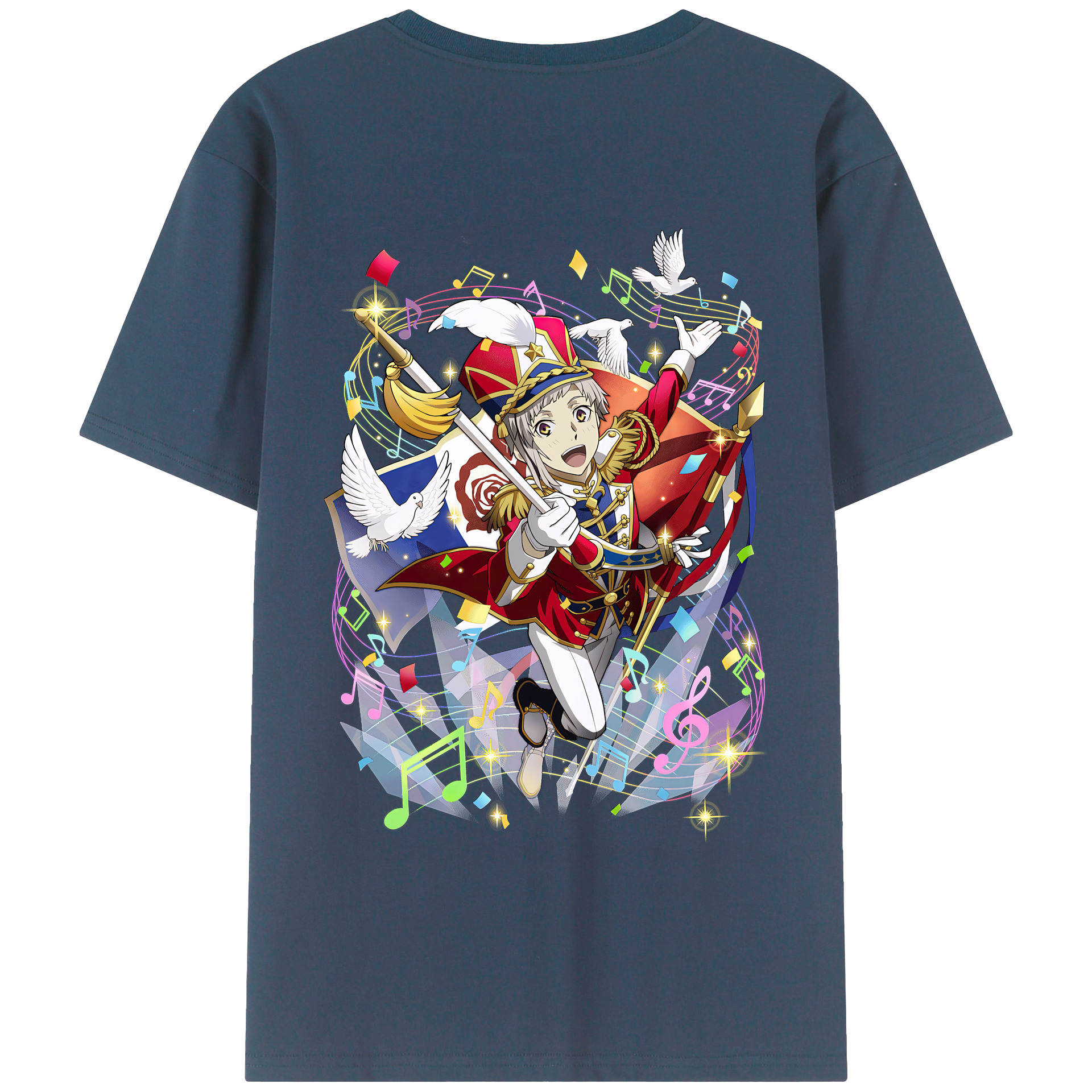 （画像用） 文豪ストレイドッグス Bungo Stray Dogs 綿100％半袖Tシャツ（背面プリント）