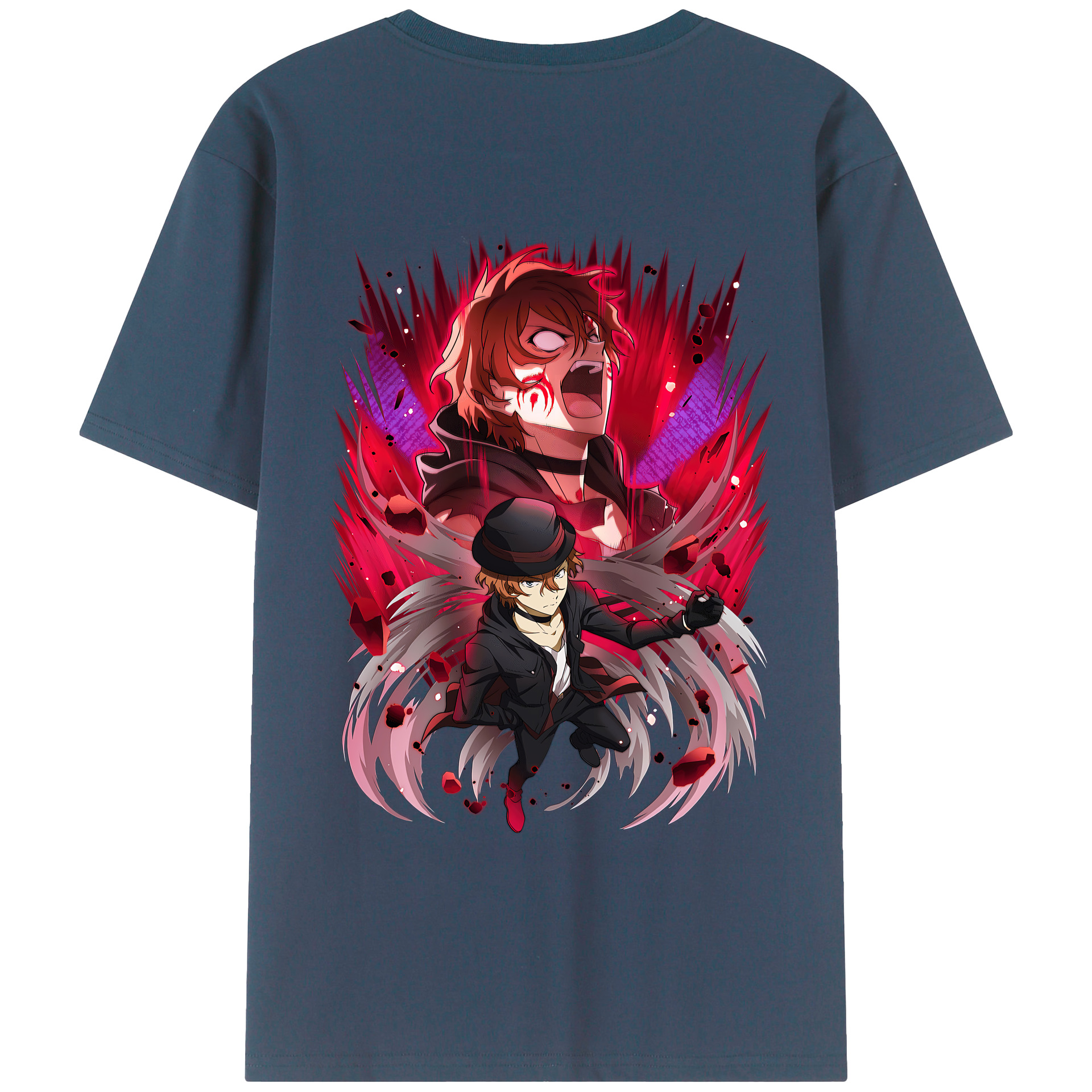 （画像用） 文豪ストレイドッグス Bungo Stray Dogs 綿100％半袖Tシャツ（背面プリント）