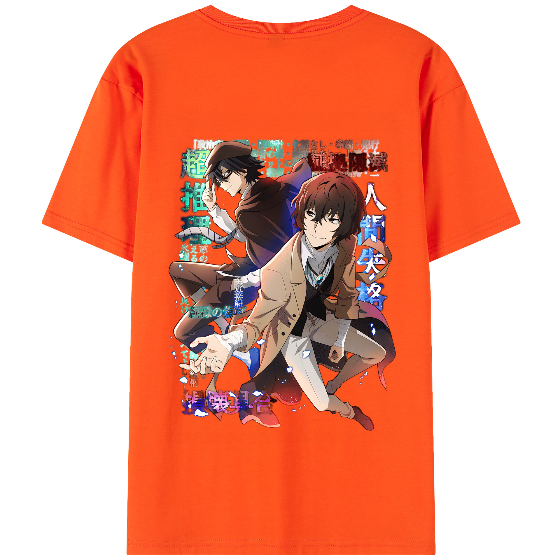 （画像用） 文豪ストレイドッグス Bungo Stray Dogs 綿100％半袖Tシャツ（背面プリント）
