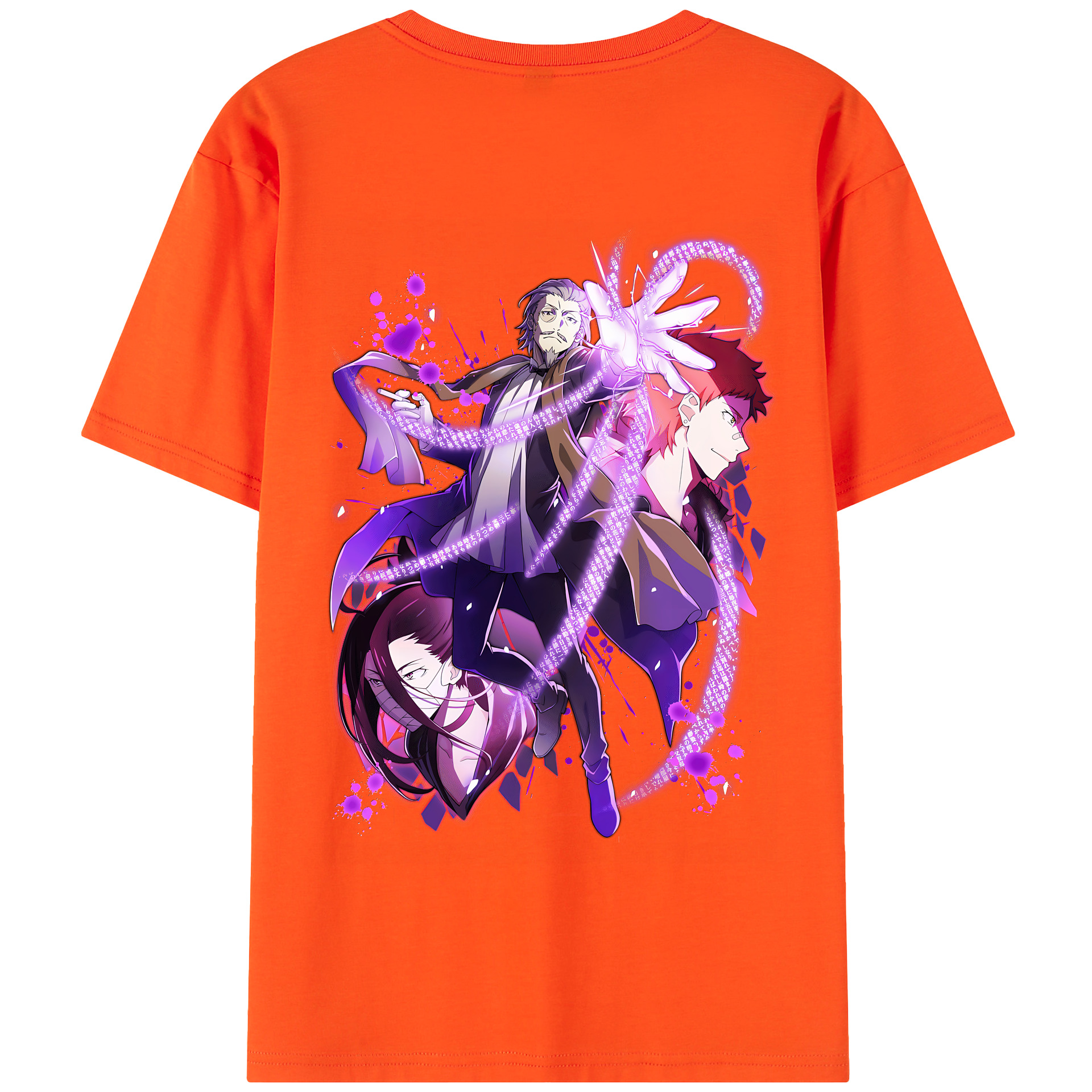 （画像用） 文豪ストレイドッグス Bungo Stray Dogs 綿100％半袖Tシャツ（背面プリント）