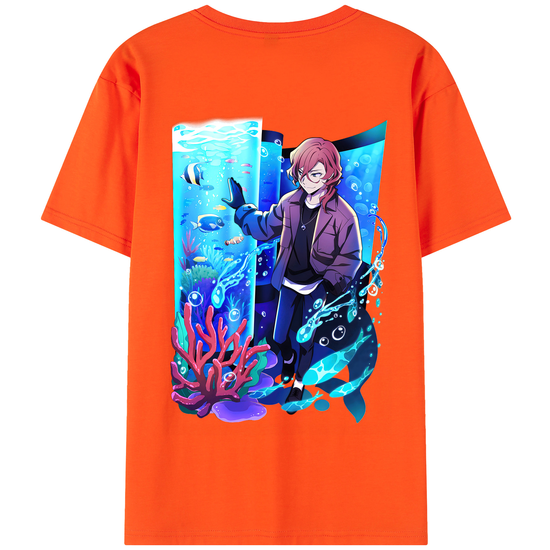（画像用） 文豪ストレイドッグス Bungo Stray Dogs 綿100％半袖Tシャツ（背面プリント）