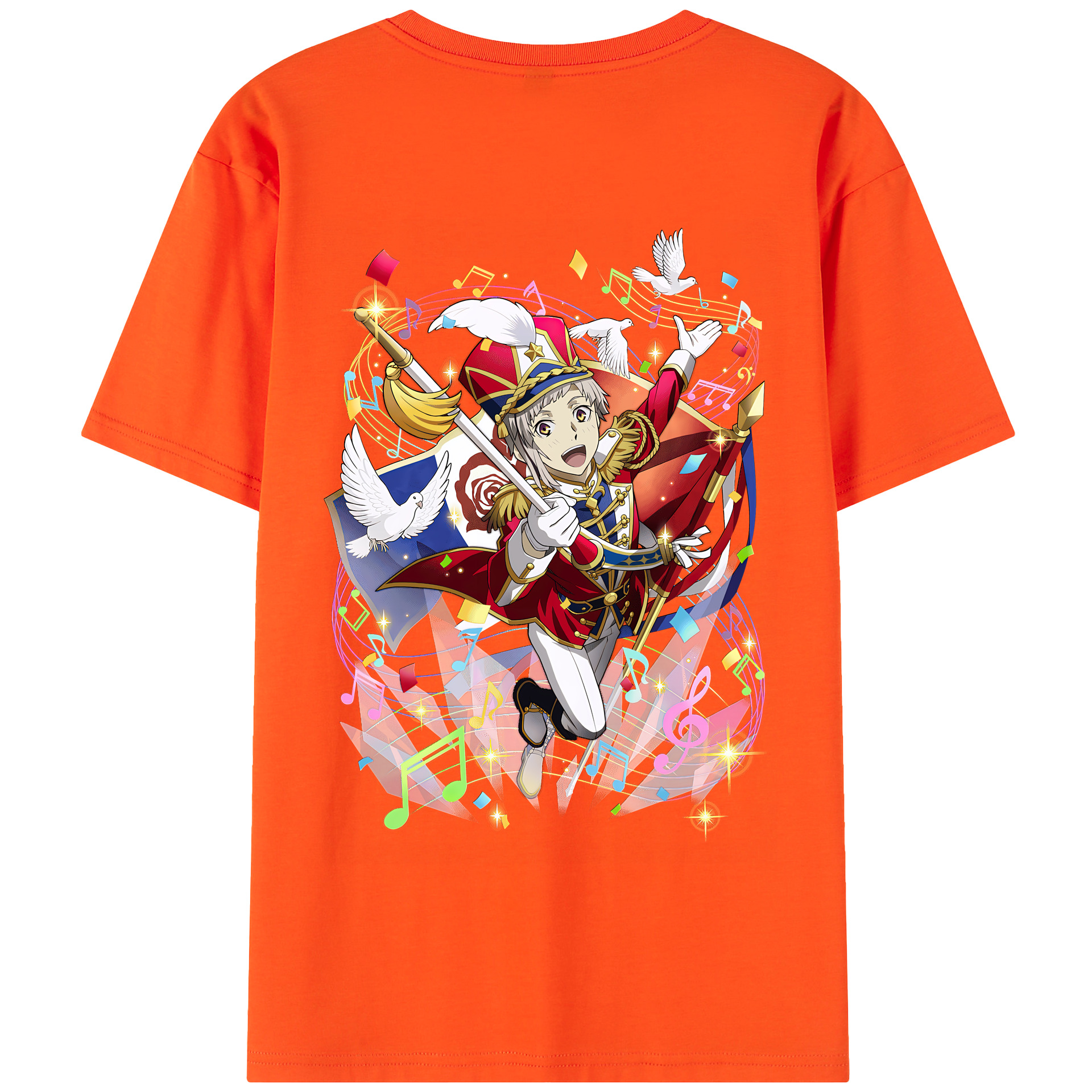 （画像用） 文豪ストレイドッグス Bungo Stray Dogs 綿100％半袖Tシャツ（背面プリント）