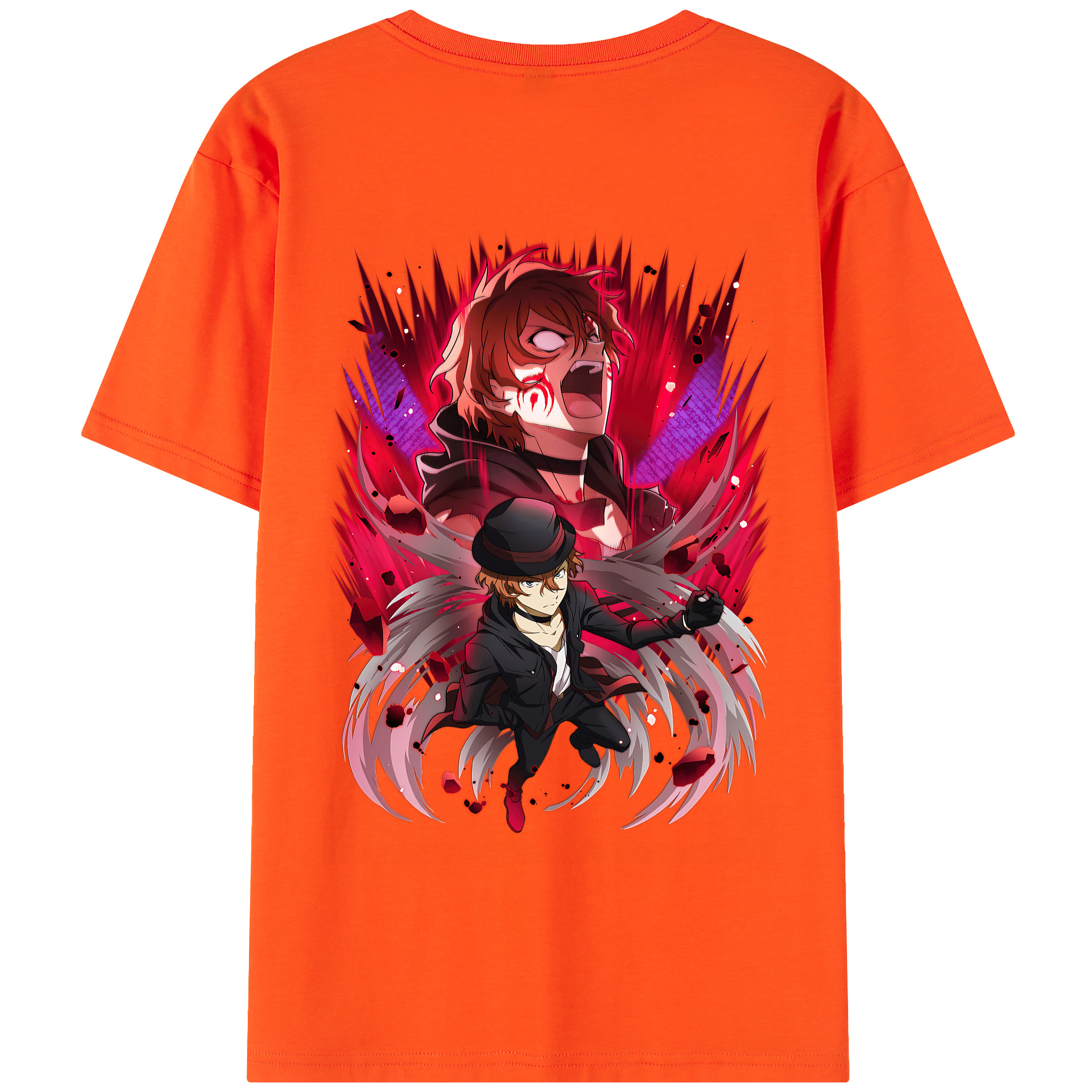 （画像用） 文豪ストレイドッグス Bungo Stray Dogs 綿100％半袖Tシャツ（背面プリント）