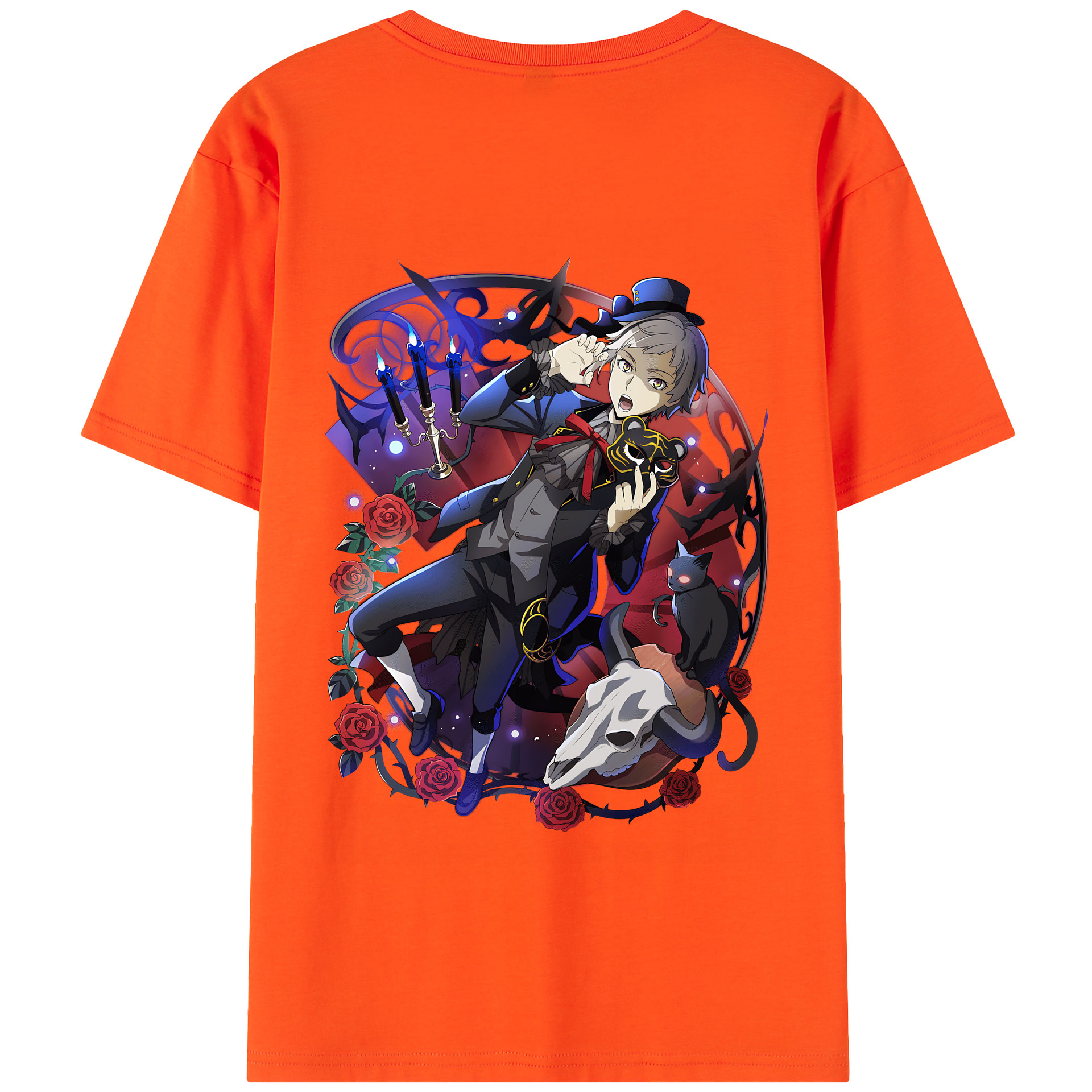 （画像用） 文豪ストレイドッグス Bungo Stray Dogs 綿100％半袖Tシャツ（背面プリント）