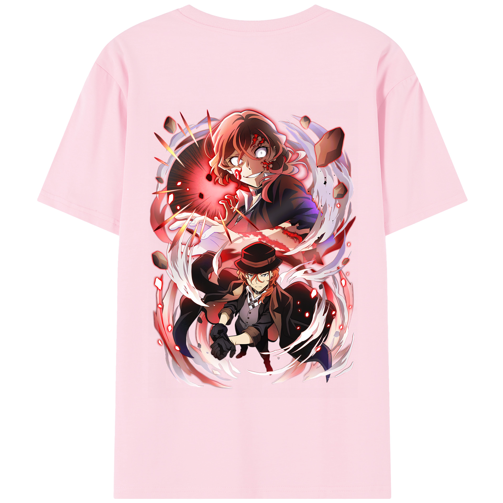 （画像用） 文豪ストレイドッグス Bungo Stray Dogs 綿100％半袖Tシャツ（背面プリント）