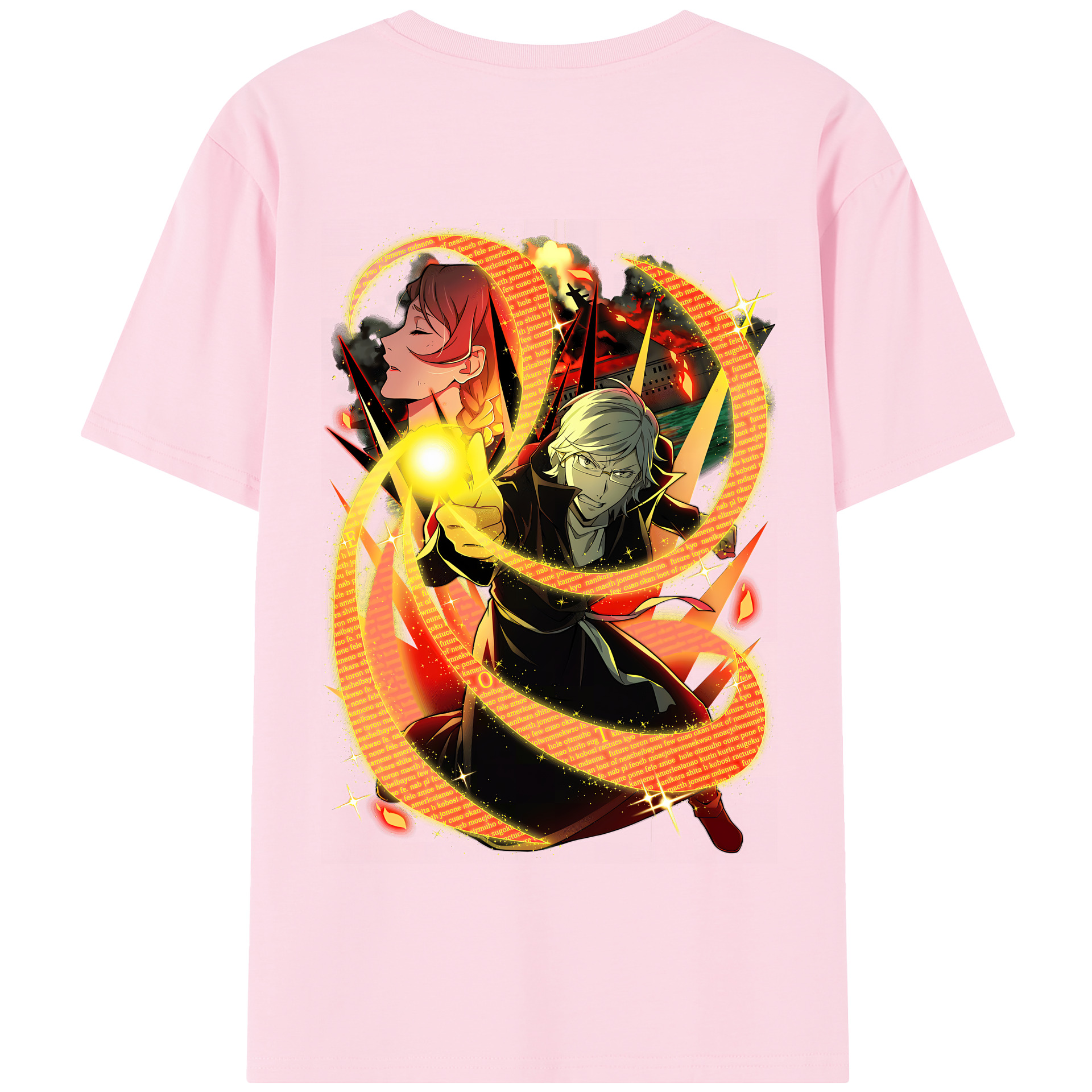（画像用） 文豪ストレイドッグス Bungo Stray Dogs 綿100％半袖Tシャツ（背面プリント）