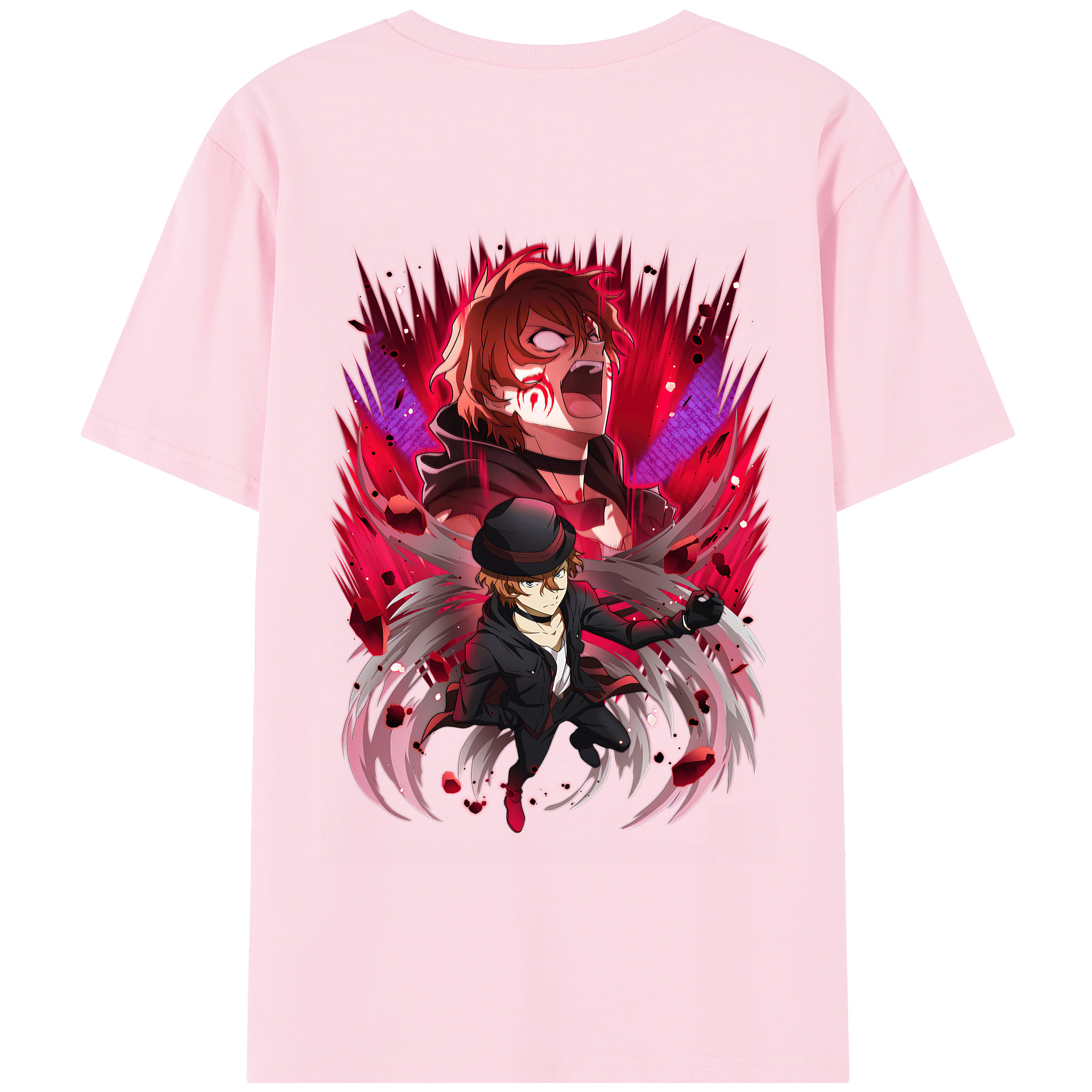 （画像用） 文豪ストレイドッグス Bungo Stray Dogs 綿100％半袖Tシャツ（背面プリント）