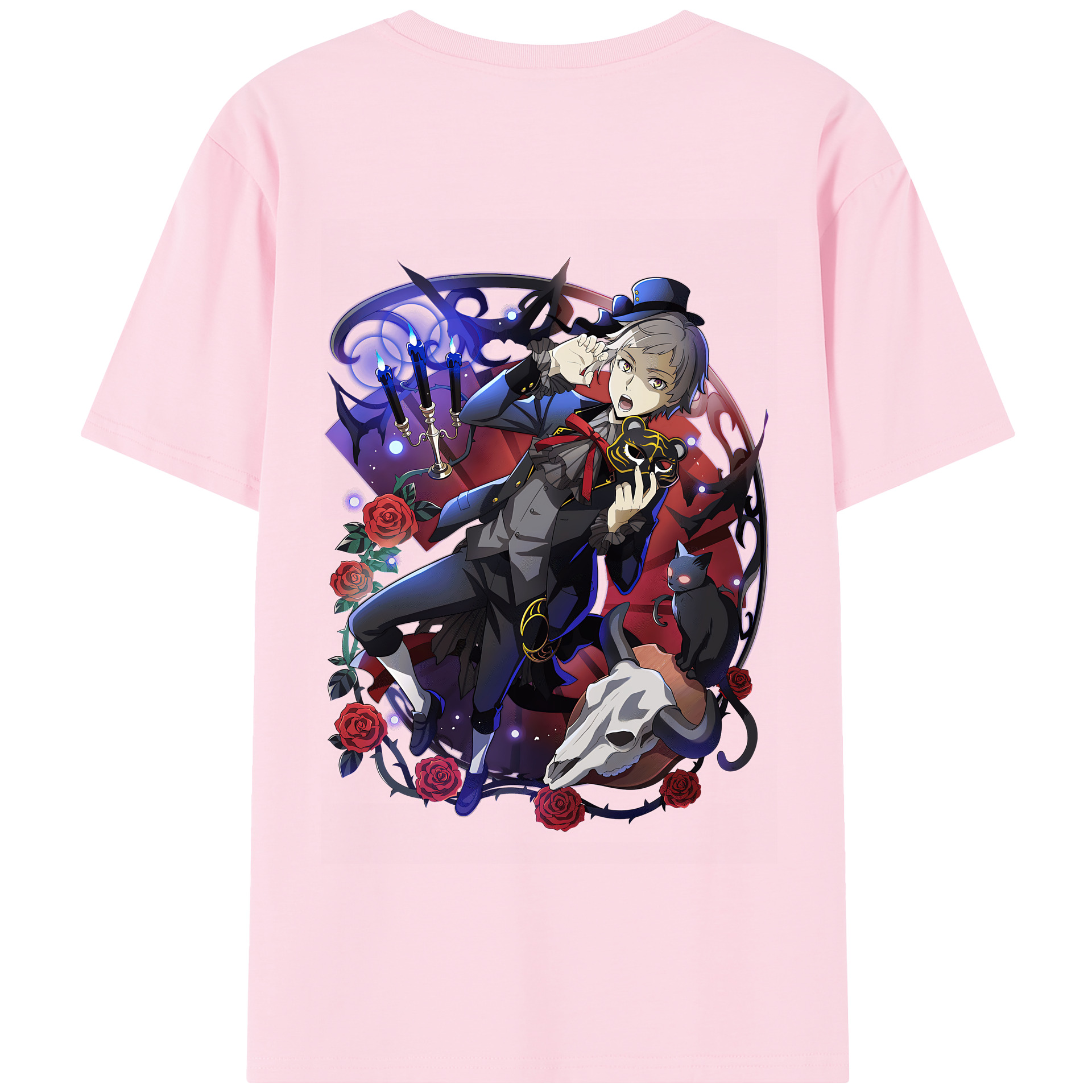 （画像用） 文豪ストレイドッグス Bungo Stray Dogs 綿100％半袖Tシャツ（背面プリント）