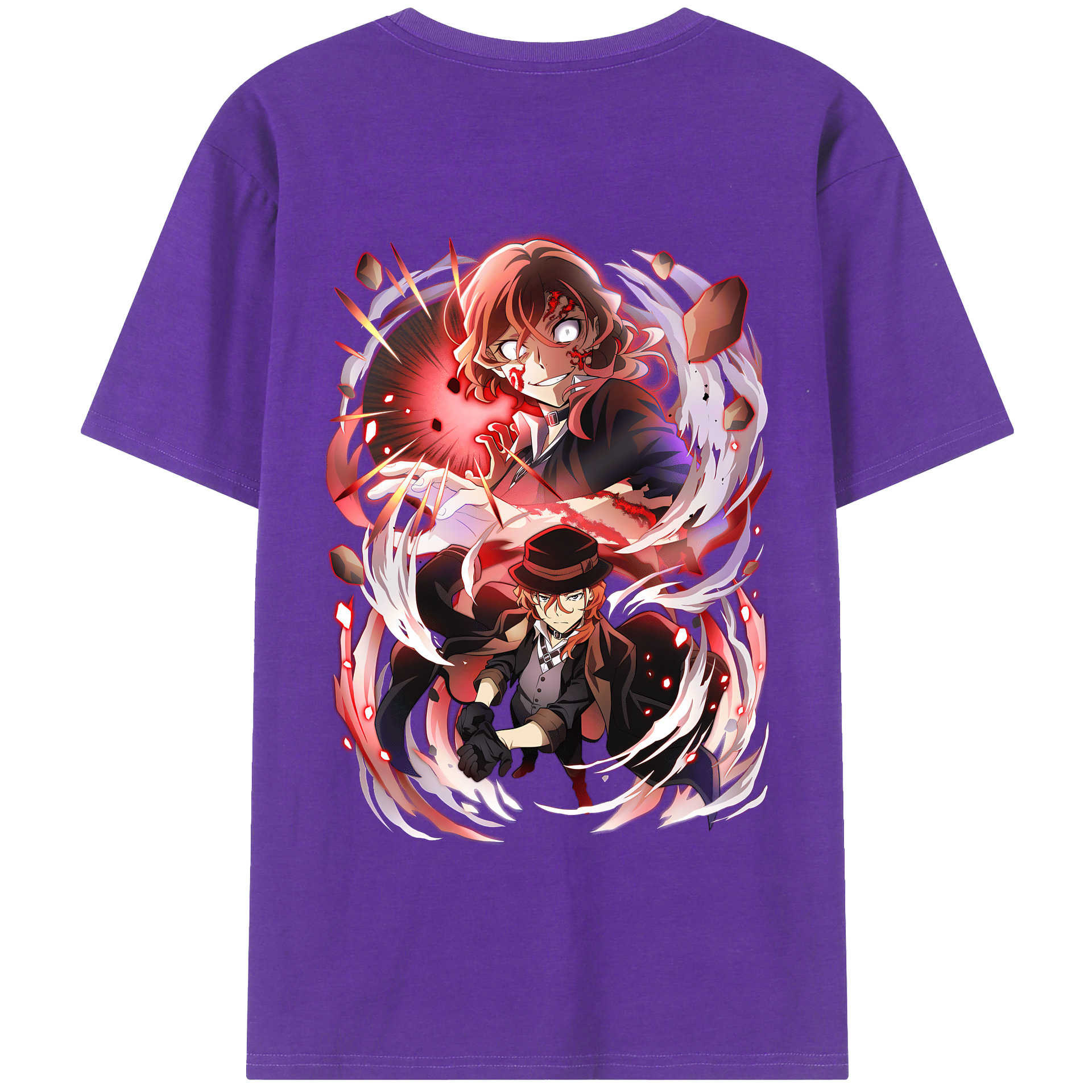 （画像用） 文豪ストレイドッグス Bungo Stray Dogs 綿100％半袖Tシャツ（背面プリント）