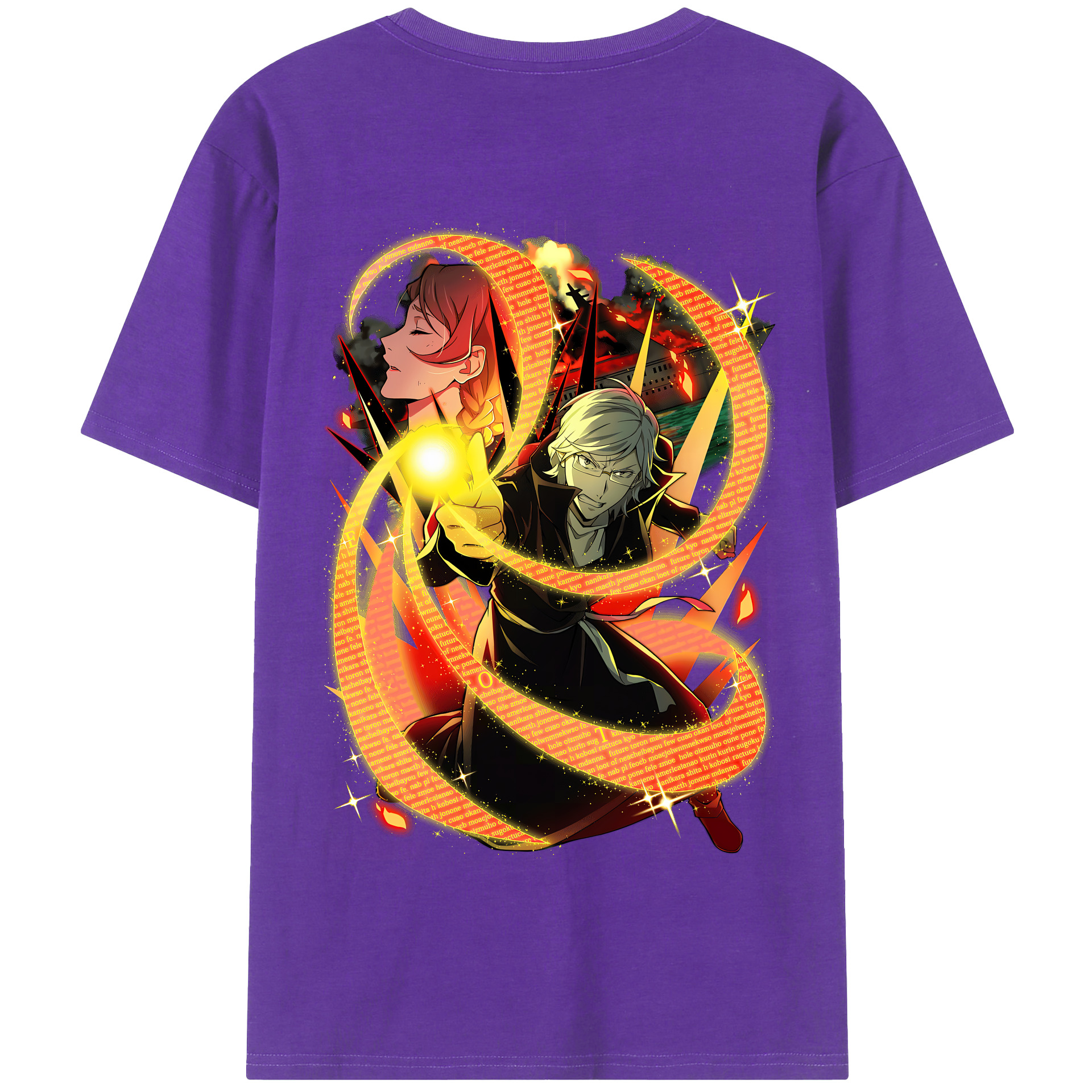 （画像用） 文豪ストレイドッグス Bungo Stray Dogs 綿100％半袖Tシャツ（背面プリント）