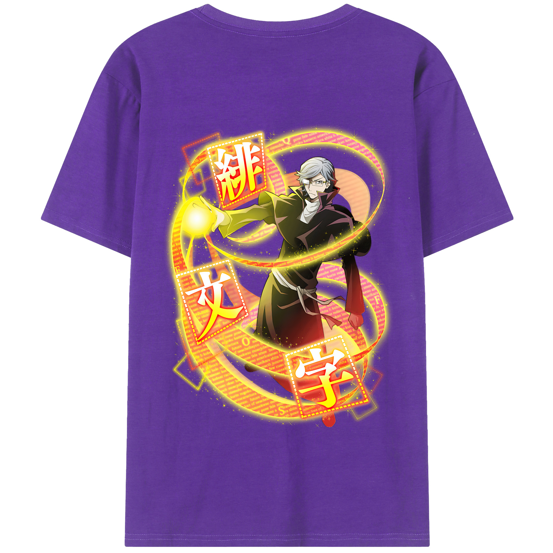 （画像用） 文豪ストレイドッグス Bungo Stray Dogs 綿100％半袖Tシャツ（背面プリント）