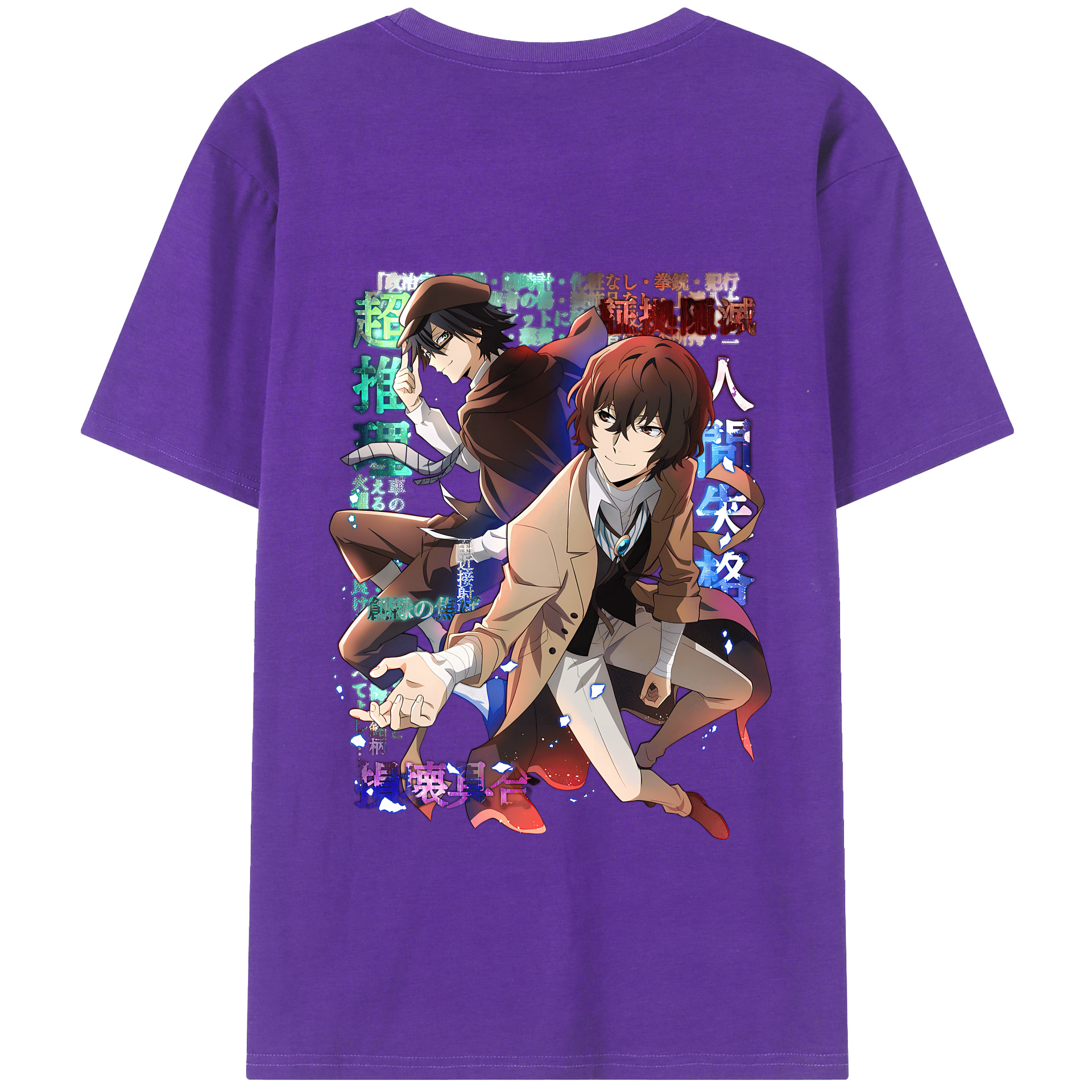 （画像用） 文豪ストレイドッグス Bungo Stray Dogs 綿100％半袖Tシャツ（背面プリント）