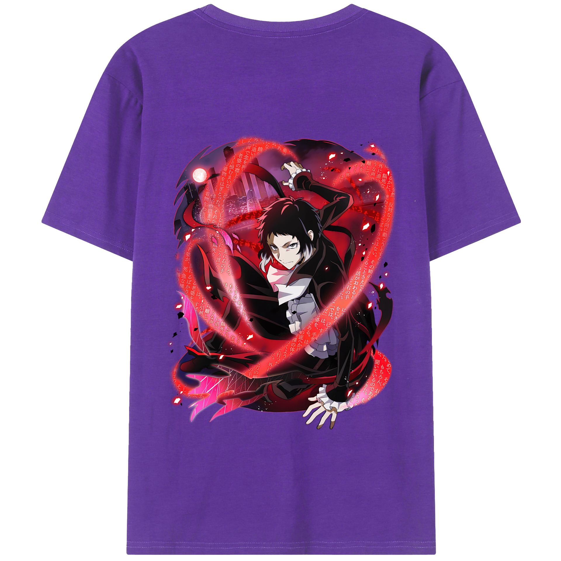 （画像用） 文豪ストレイドッグス Bungo Stray Dogs 綿100％半袖Tシャツ（背面プリント）