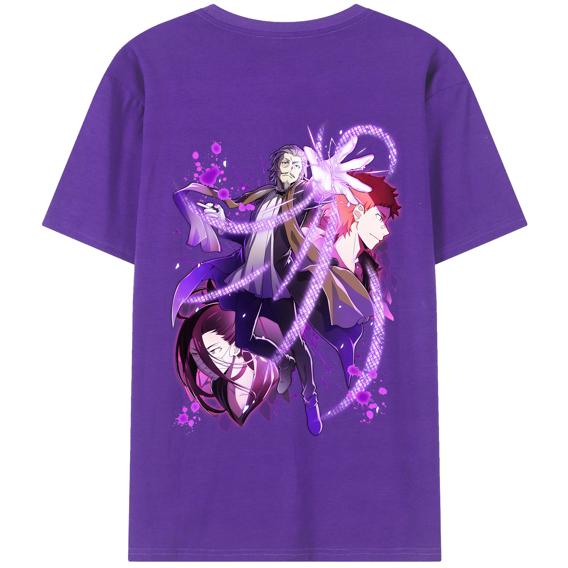 （画像用） 文豪ストレイドッグス Bungo Stray Dogs 綿100％半袖Tシャツ（背面プリント）