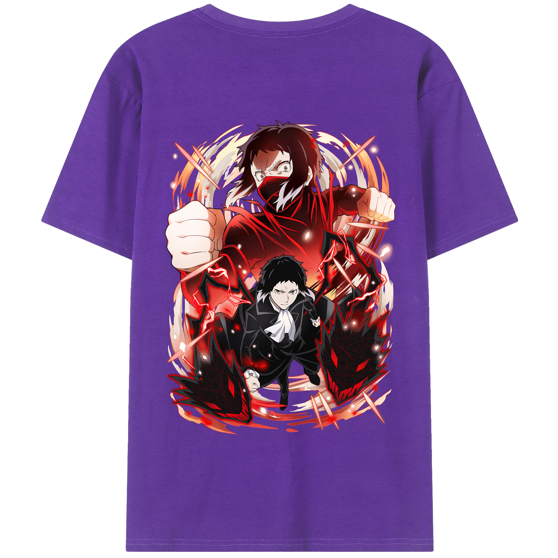 （画像用） 文豪ストレイドッグス Bungo Stray Dogs 綿100％半袖Tシャツ（背面プリント）