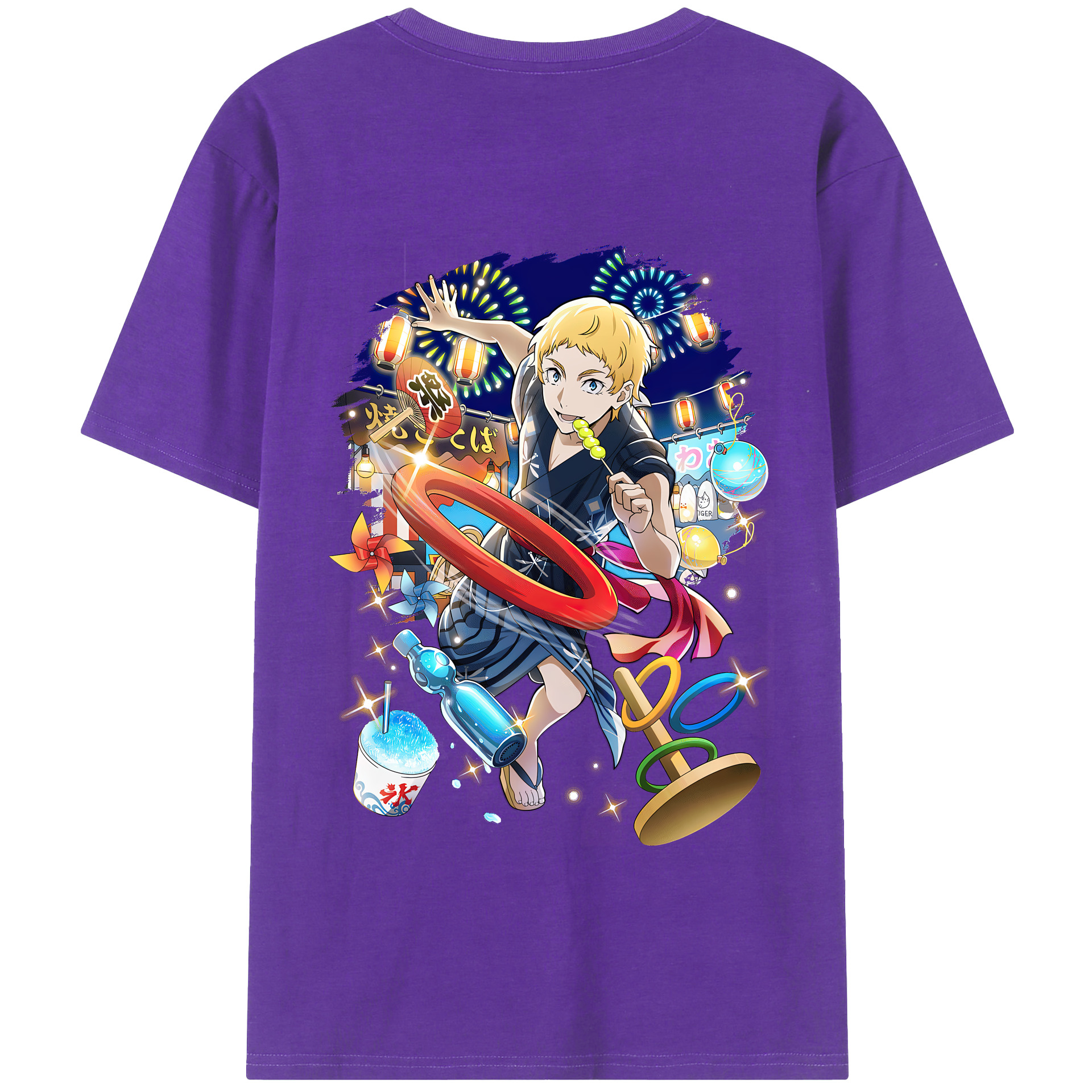 （画像用） 文豪ストレイドッグス Bungo Stray Dogs 綿100％半袖Tシャツ（背面プリント）