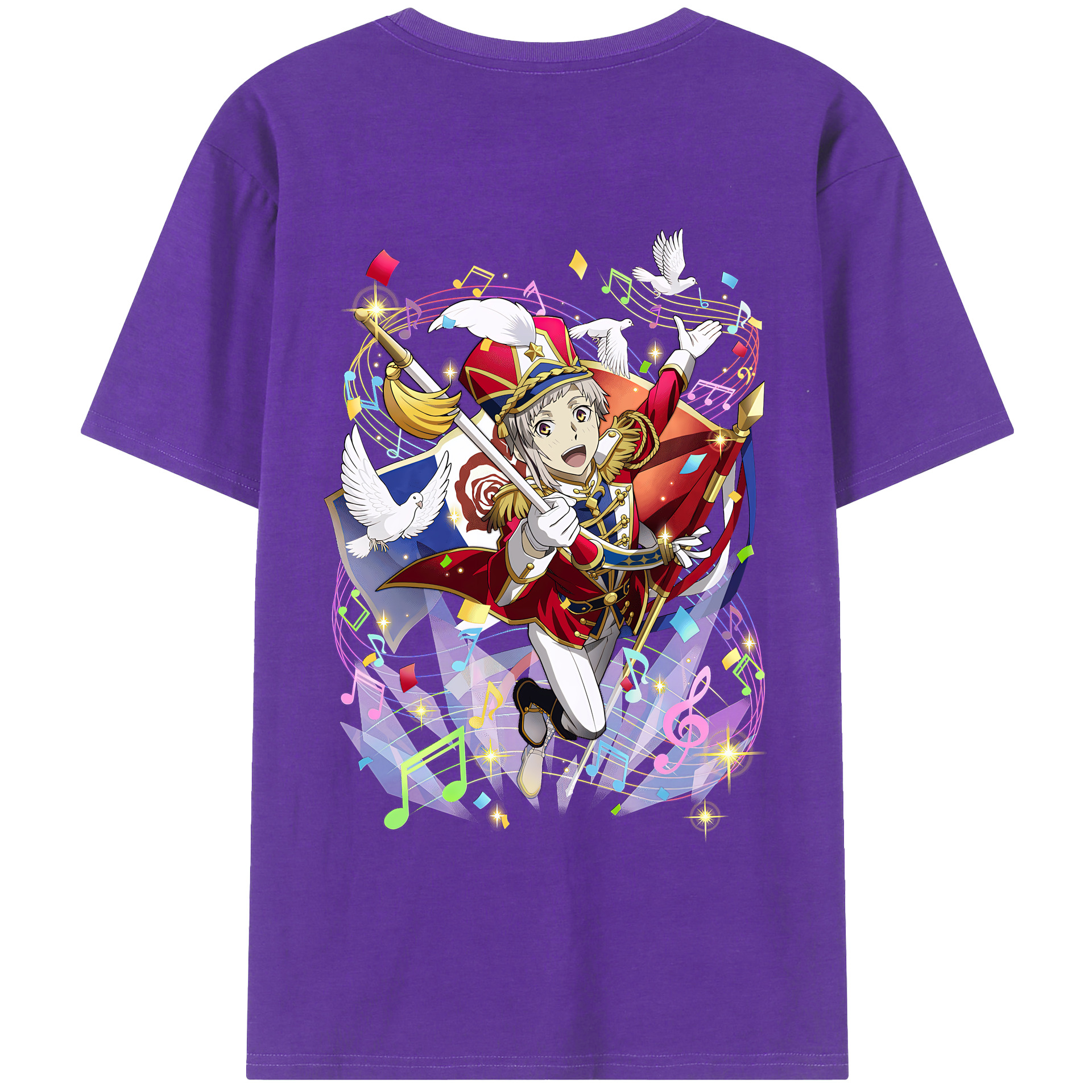 （画像用） 文豪ストレイドッグス Bungo Stray Dogs 綿100％半袖Tシャツ（背面プリント）