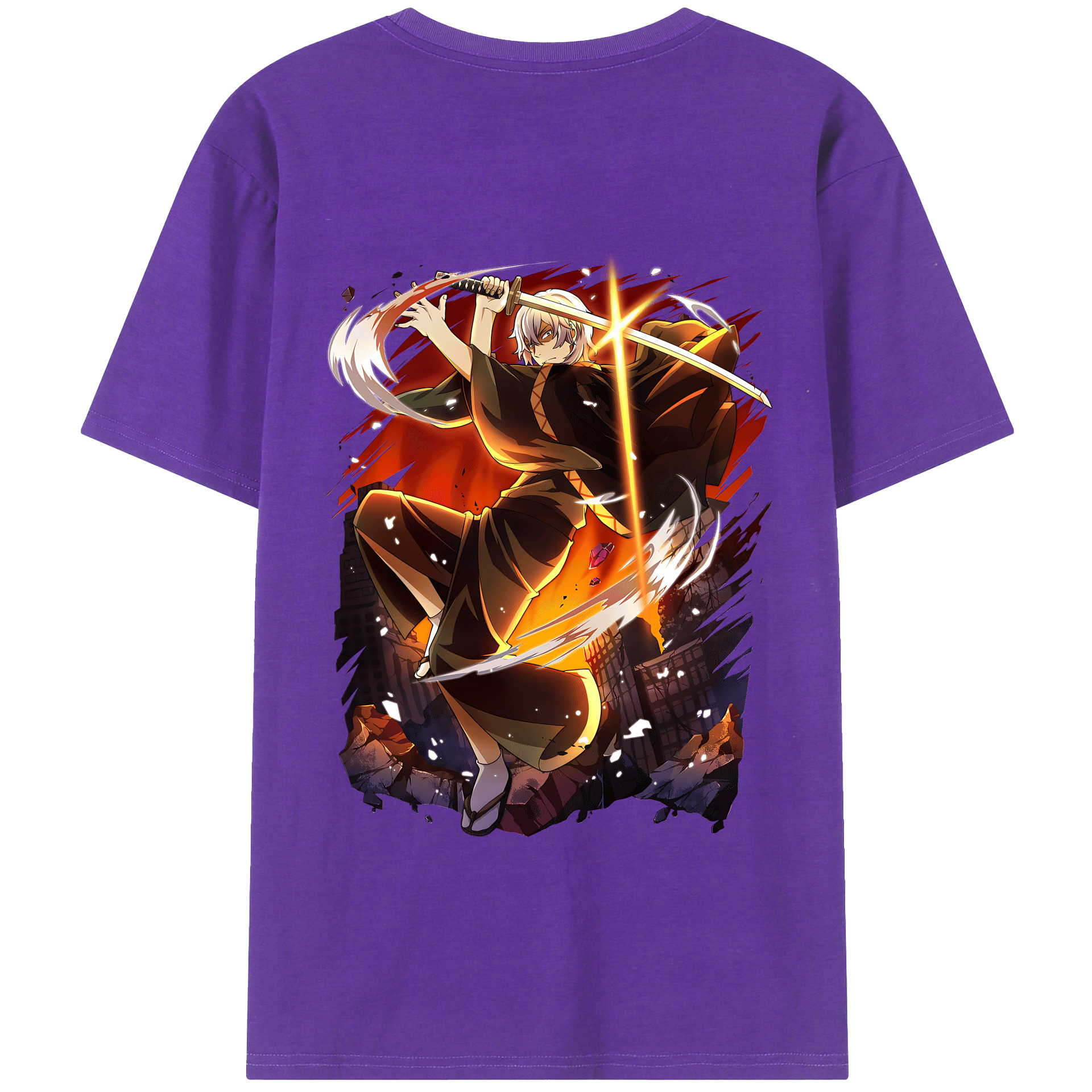 （画像用） 文豪ストレイドッグス Bungo Stray Dogs 綿100％半袖Tシャツ（背面プリント）
