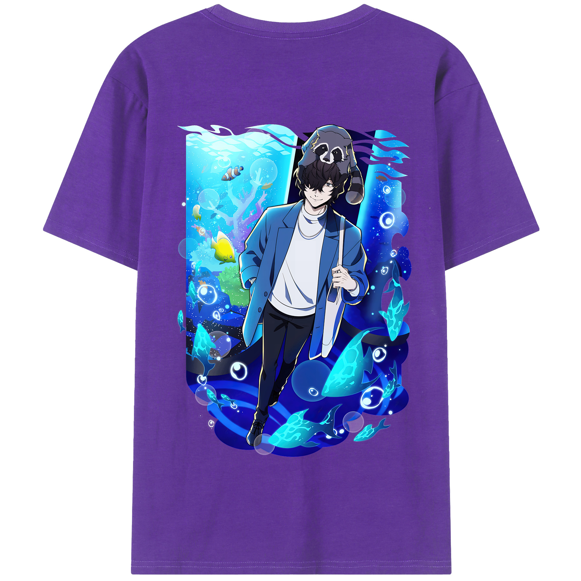 （画像用） 文豪ストレイドッグス Bungo Stray Dogs 綿100％半袖Tシャツ（背面プリント）