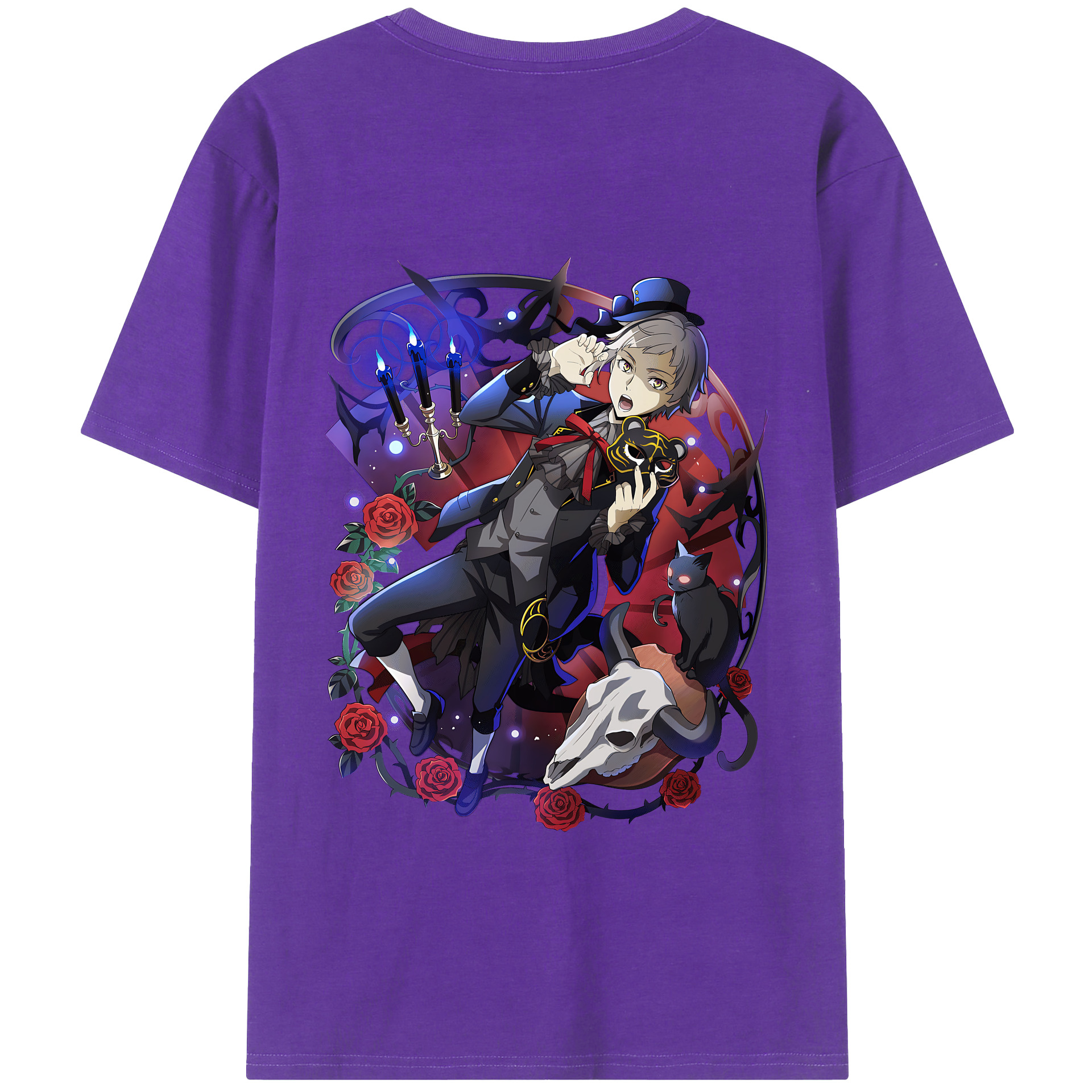 （画像用） 文豪ストレイドッグス Bungo Stray Dogs 綿100％半袖Tシャツ（背面プリント）