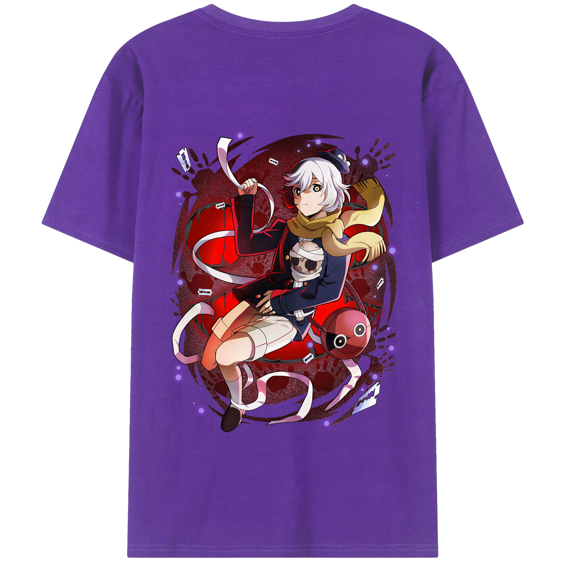 （画像用） 文豪ストレイドッグス Bungo Stray Dogs 綿100％半袖Tシャツ（背面プリント）