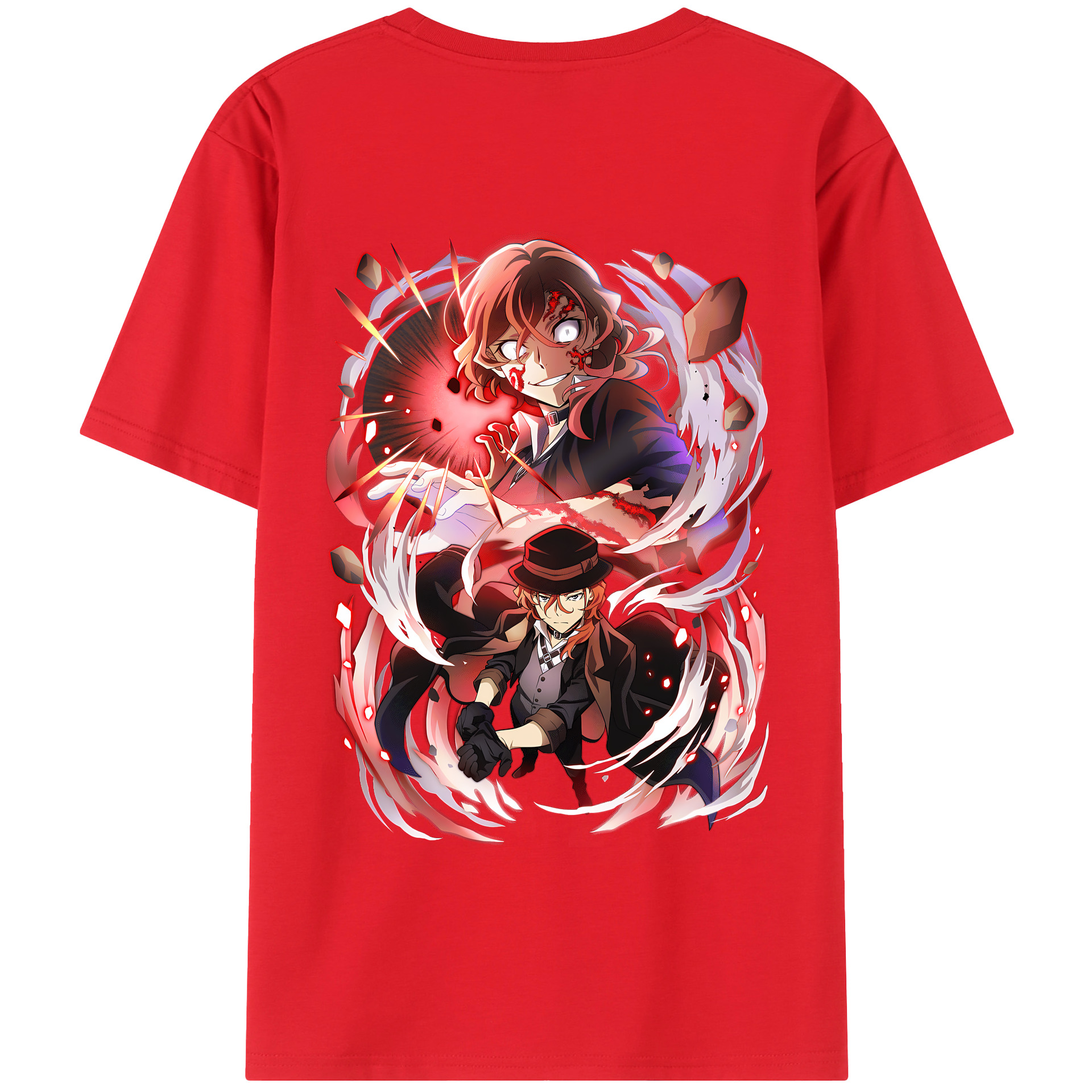 （画像用） 文豪ストレイドッグス Bungo Stray Dogs 綿100％半袖Tシャツ（背面プリント）