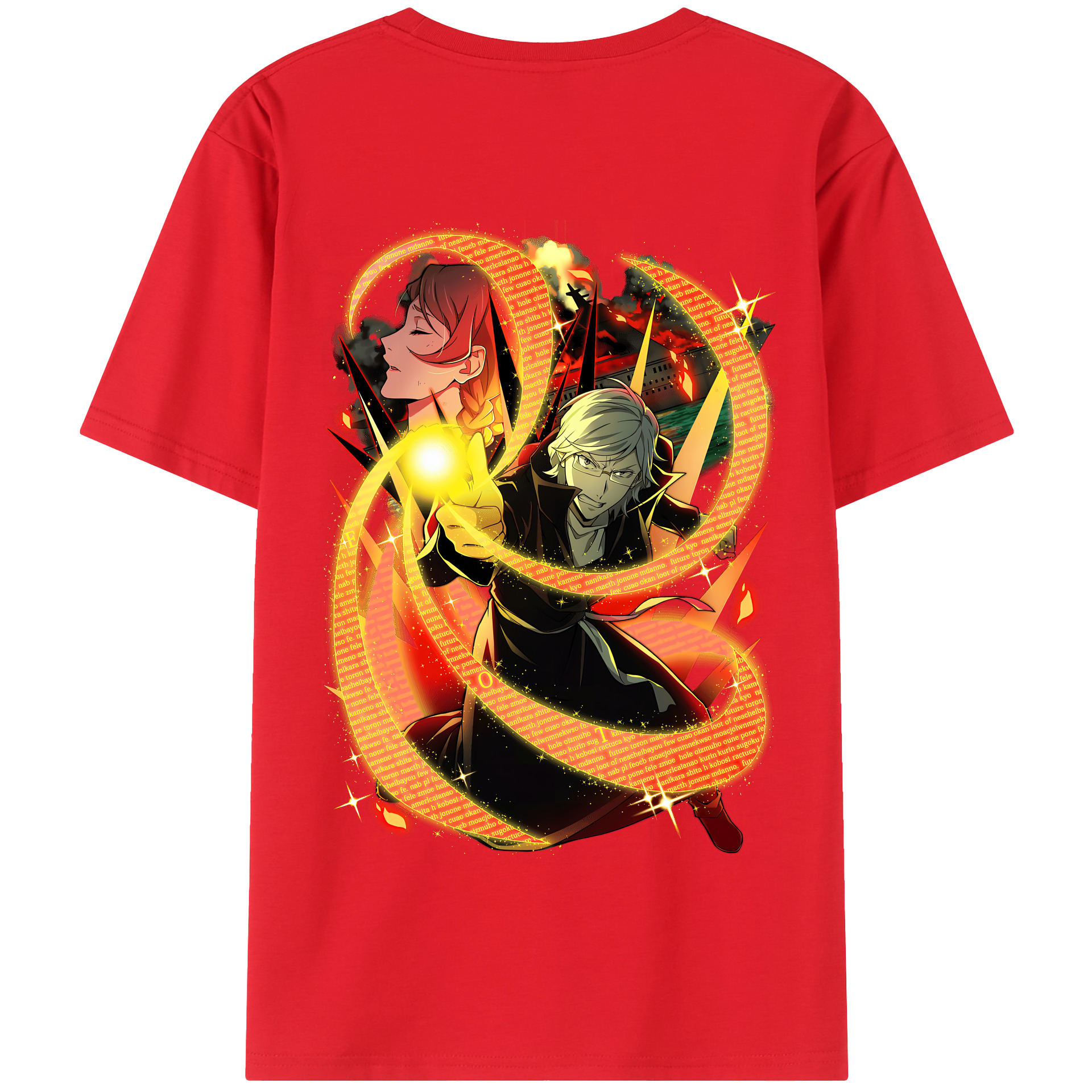 （画像用） 文豪ストレイドッグス Bungo Stray Dogs 綿100％半袖Tシャツ（背面プリント）