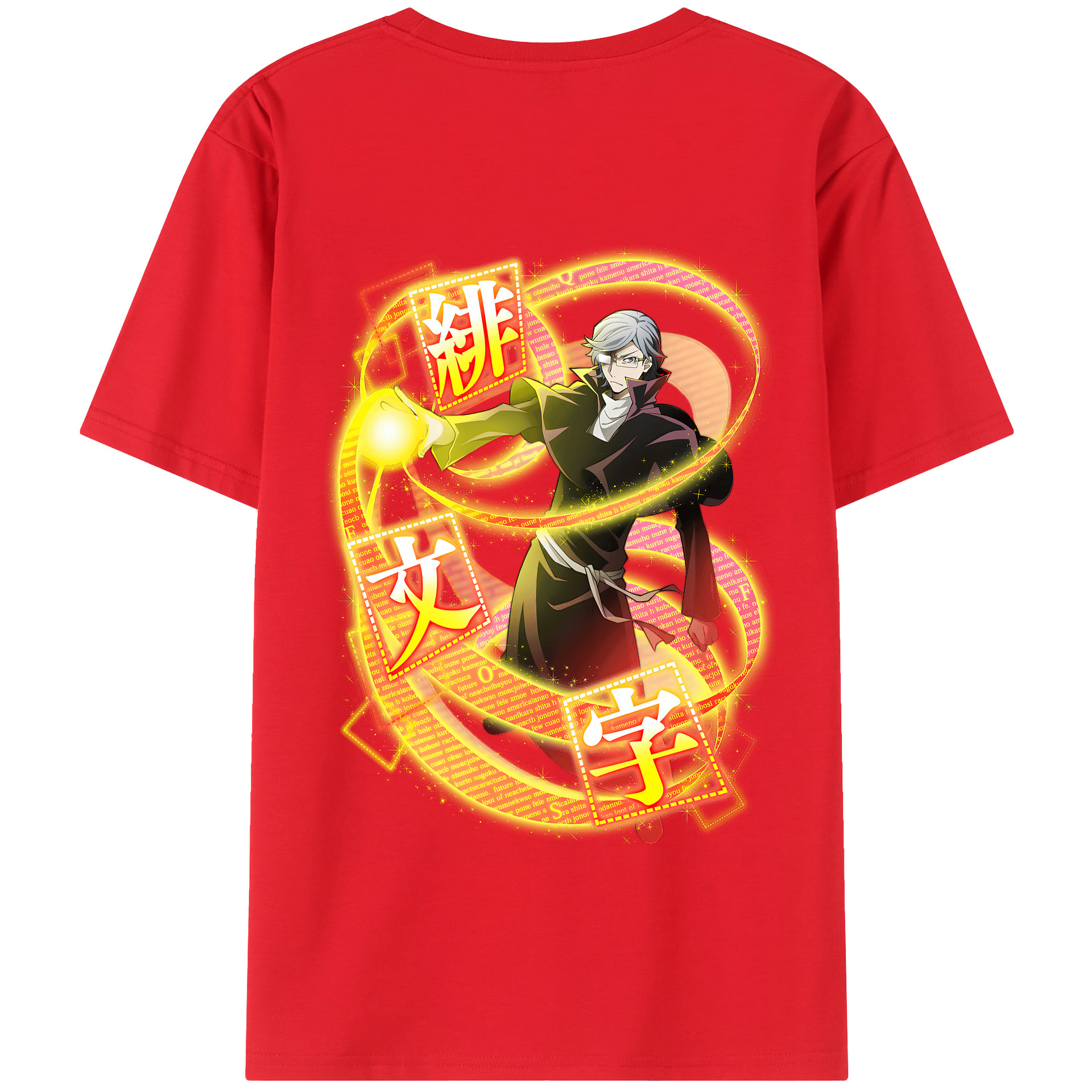 （画像用） 文豪ストレイドッグス Bungo Stray Dogs 綿100％半袖Tシャツ（背面プリント）