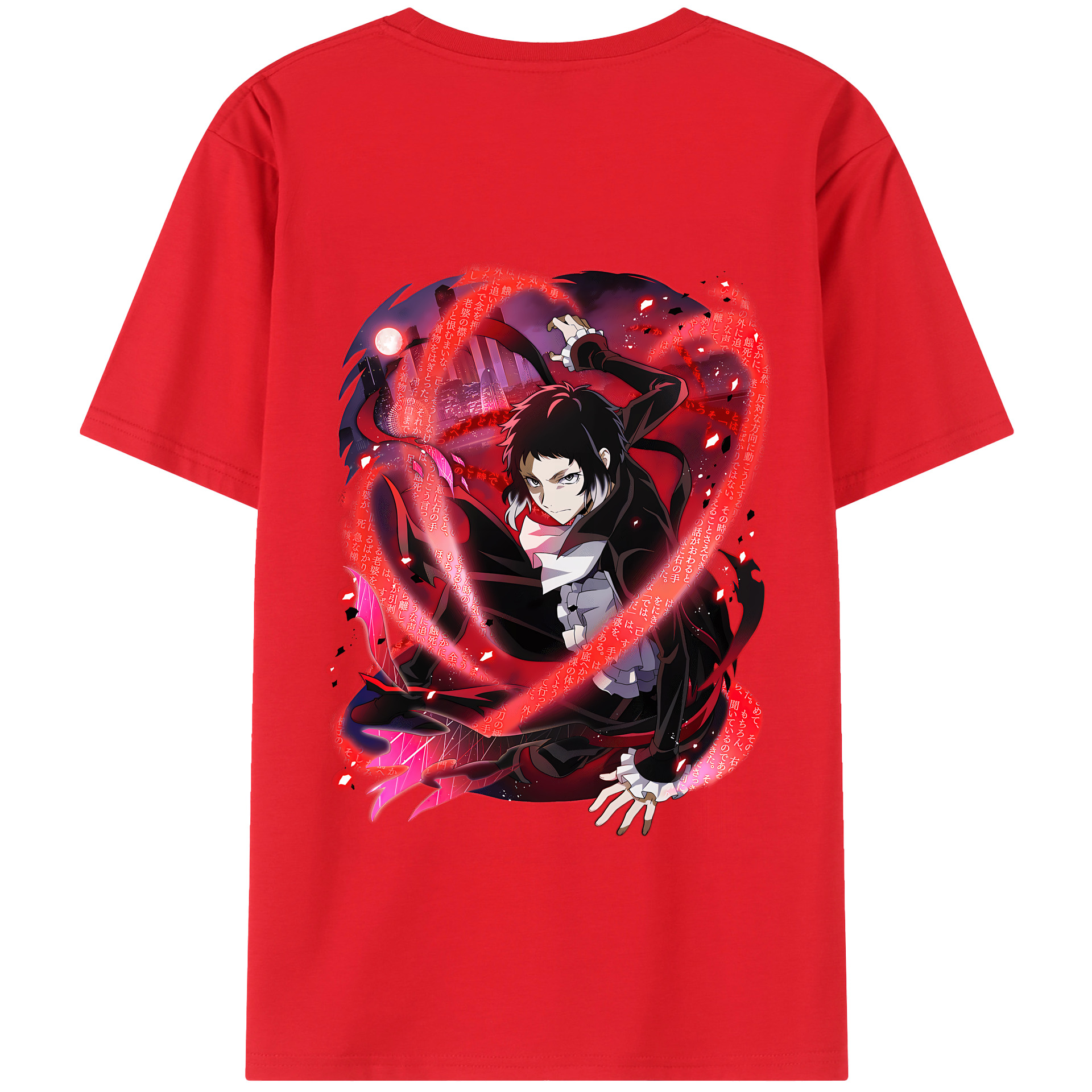 （画像用） 文豪ストレイドッグス Bungo Stray Dogs 綿100％半袖Tシャツ（背面プリント）