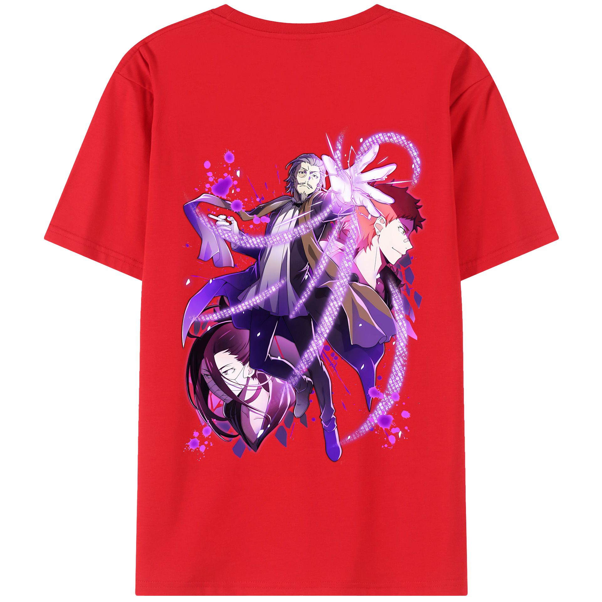 （画像用） 文豪ストレイドッグス Bungo Stray Dogs 綿100％半袖Tシャツ（背面プリント）
