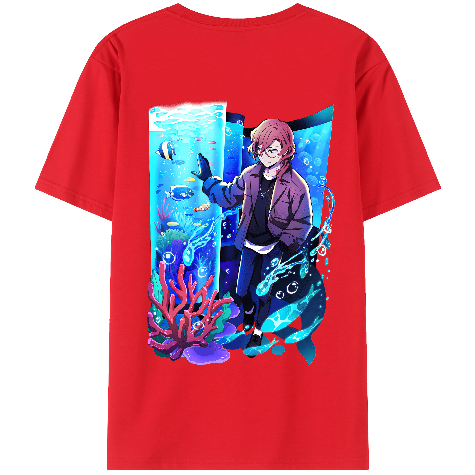 （画像用） 文豪ストレイドッグス Bungo Stray Dogs 綿100％半袖Tシャツ（背面プリント）