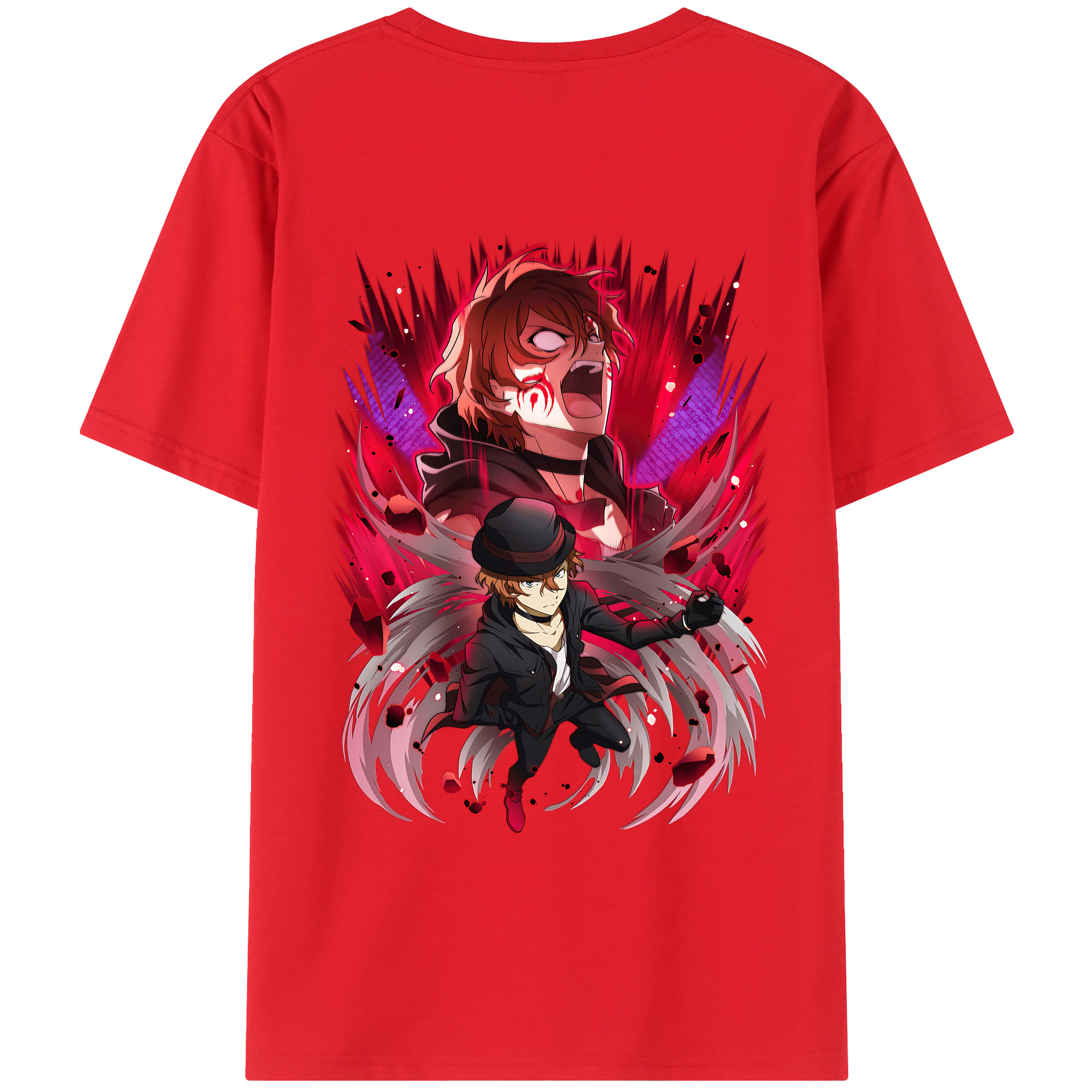 （画像用） 文豪ストレイドッグス Bungo Stray Dogs 綿100％半袖Tシャツ（背面プリント）