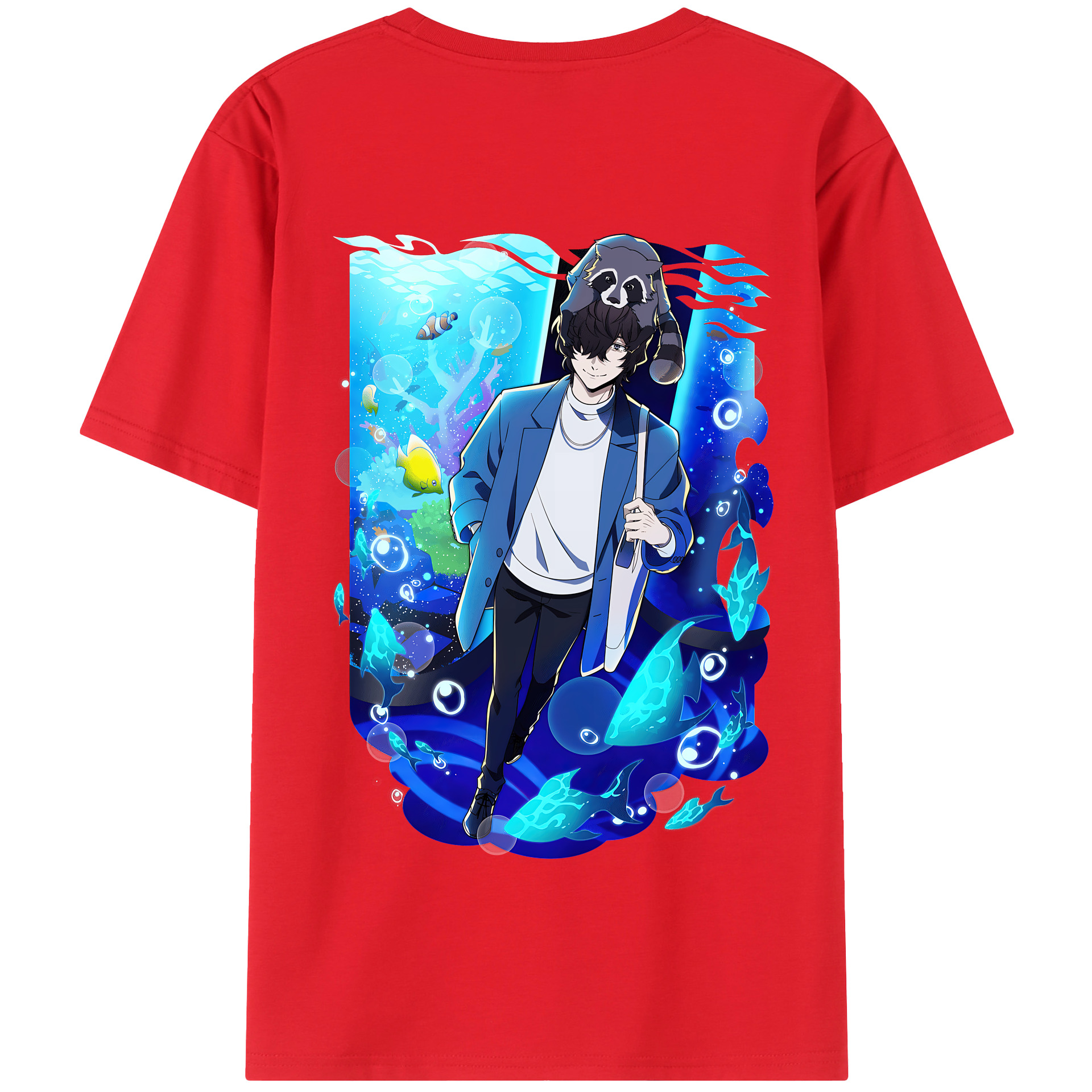 （画像用） 文豪ストレイドッグス Bungo Stray Dogs 綿100％半袖Tシャツ（背面プリント）