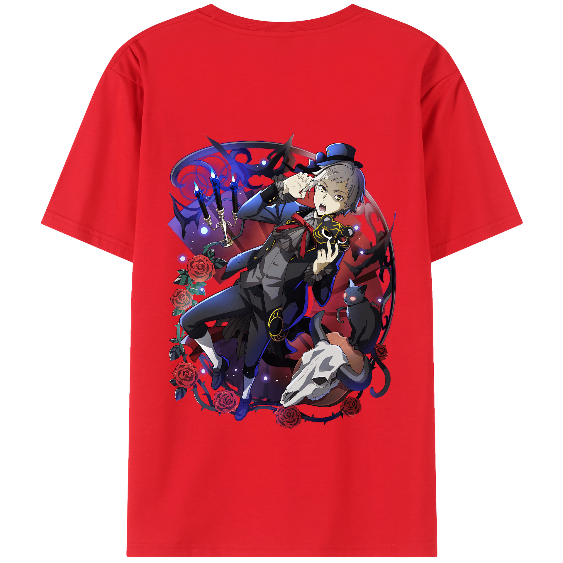 （画像用） 文豪ストレイドッグス Bungo Stray Dogs 綿100％半袖Tシャツ（背面プリント）