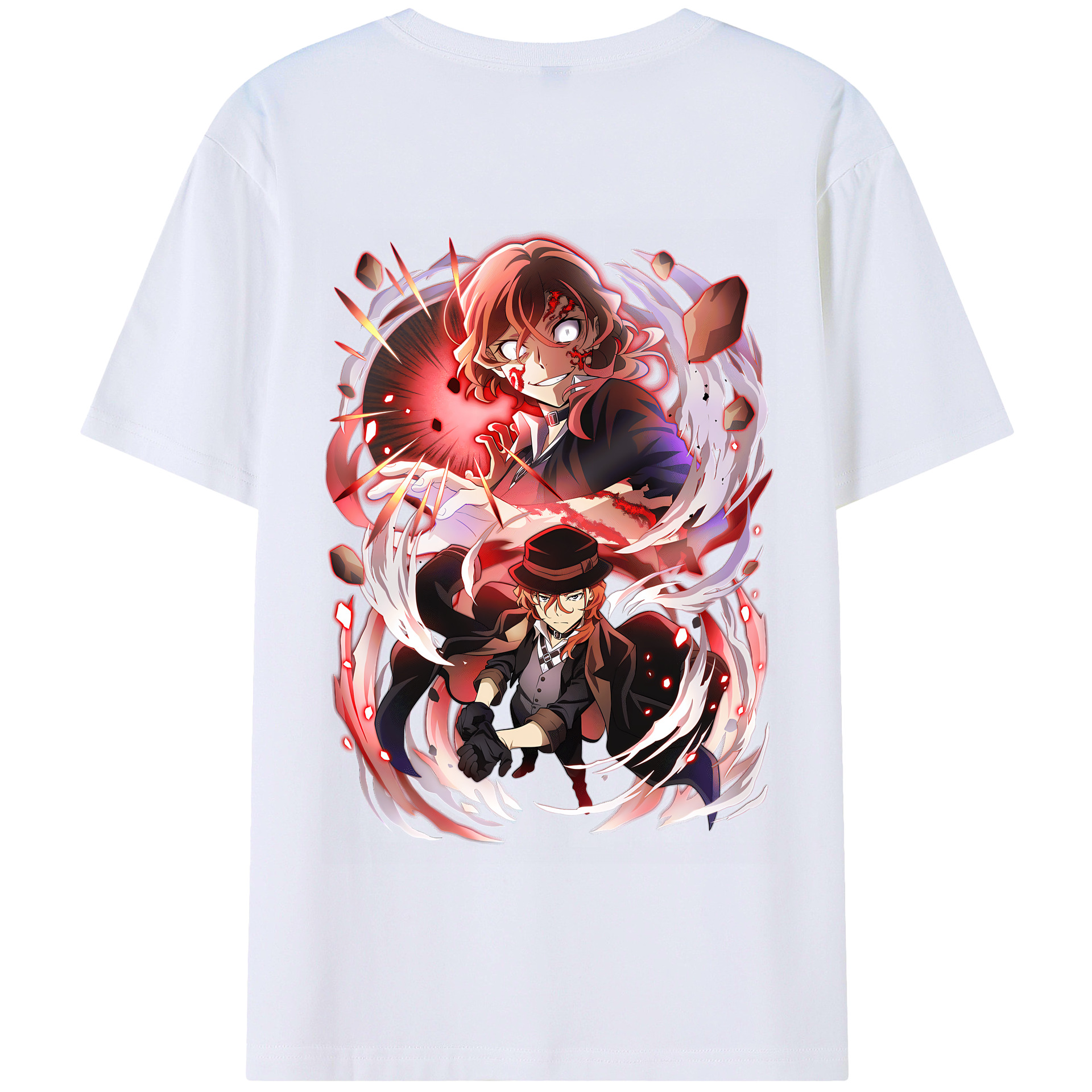 （画像用） 文豪ストレイドッグス Bungo Stray Dogs 綿100％半袖Tシャツ（背面プリント）