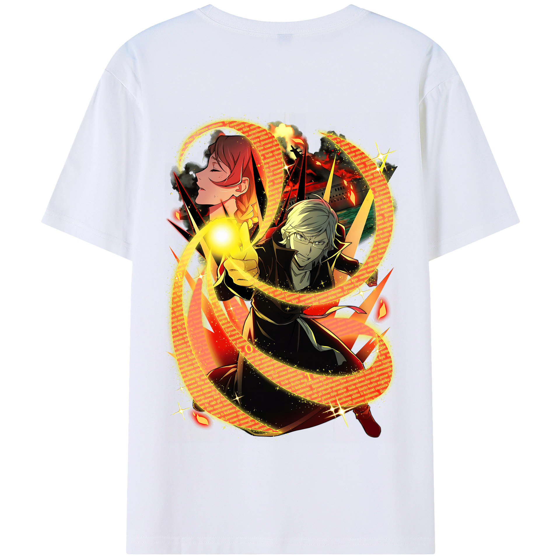 （画像用） 文豪ストレイドッグス Bungo Stray Dogs 綿100％半袖Tシャツ（背面プリント）