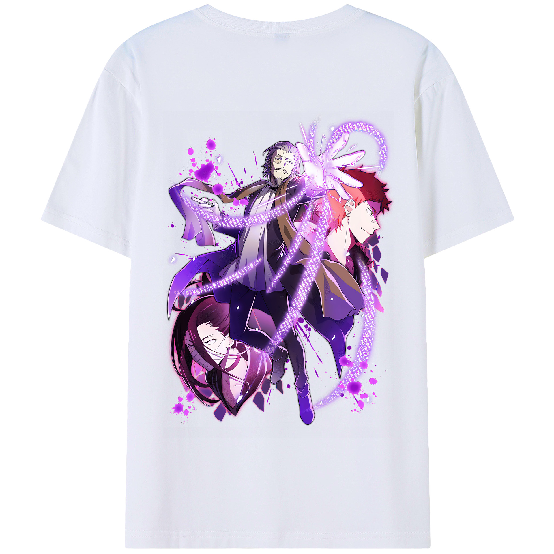 （画像用） 文豪ストレイドッグス Bungo Stray Dogs 綿100％半袖Tシャツ（背面プリント）