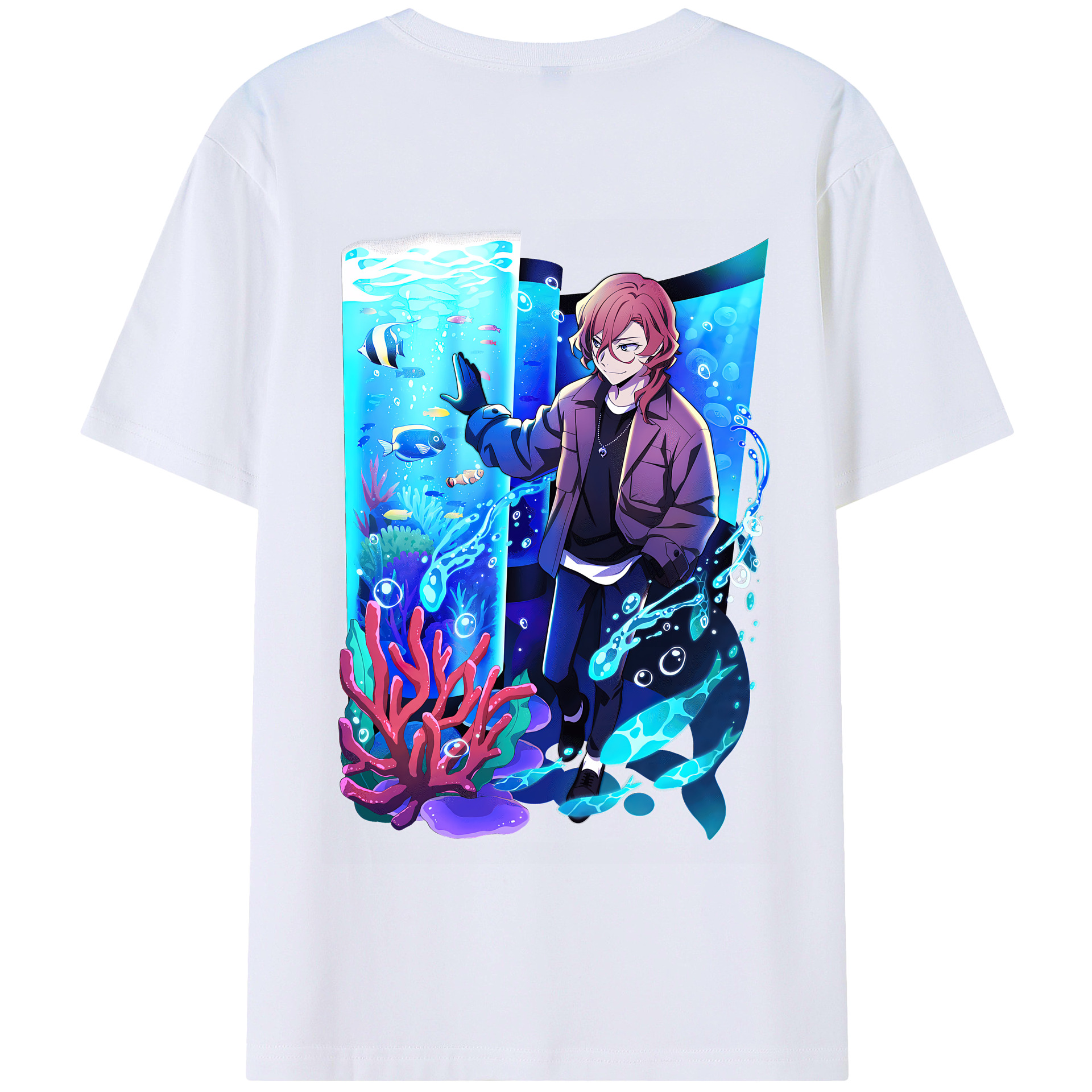 （画像用） 文豪ストレイドッグス Bungo Stray Dogs 綿100％半袖Tシャツ（背面プリント）