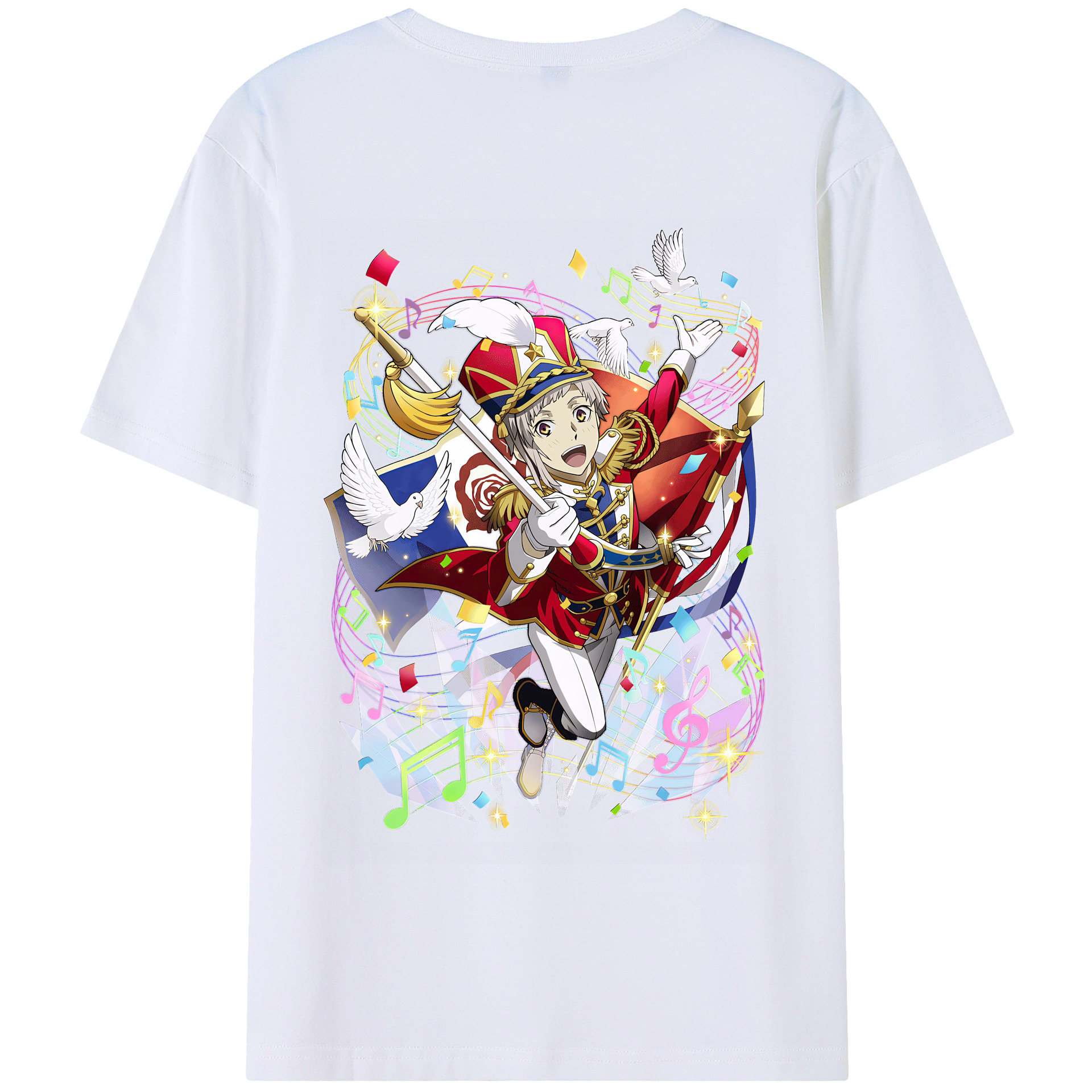 （画像用） 文豪ストレイドッグス Bungo Stray Dogs 綿100％半袖Tシャツ（背面プリント）