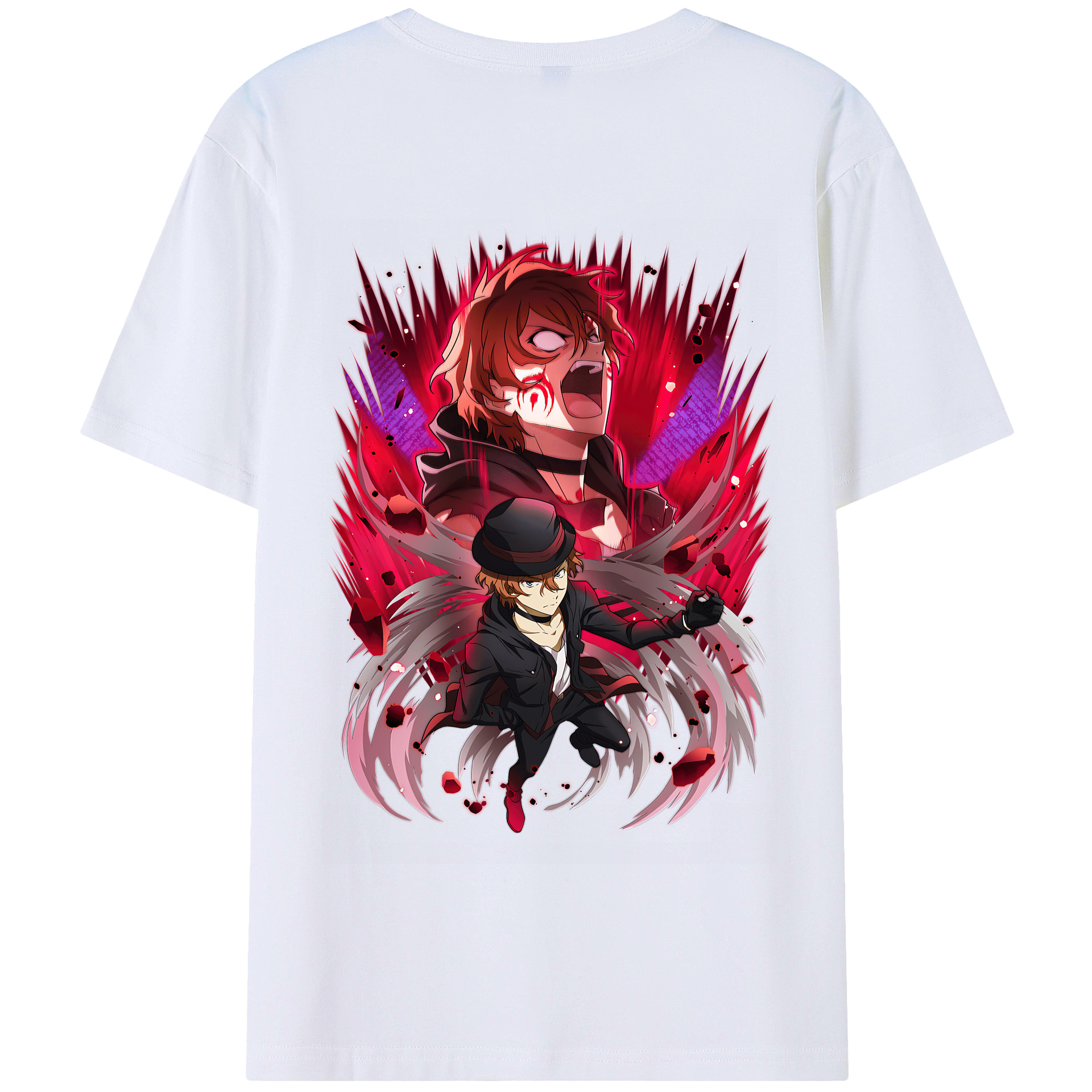 （画像用） 文豪ストレイドッグス Bungo Stray Dogs 綿100％半袖Tシャツ（背面プリント）